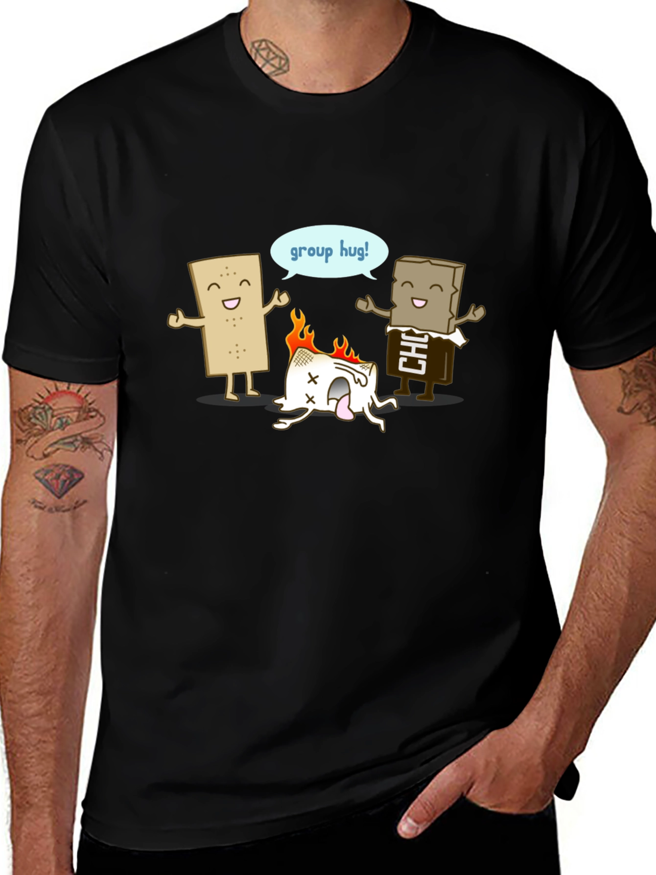 Variant 3 of Funny S'mores Group Hug Graphic Tee