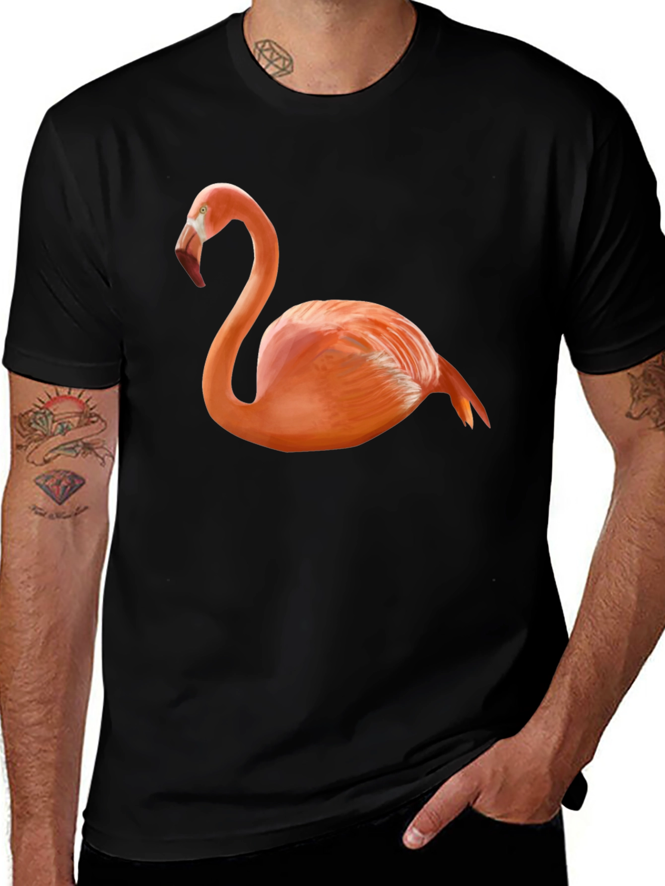 Variant 2 of Flamingo Graphic Tee - Classic Black T-Shirt