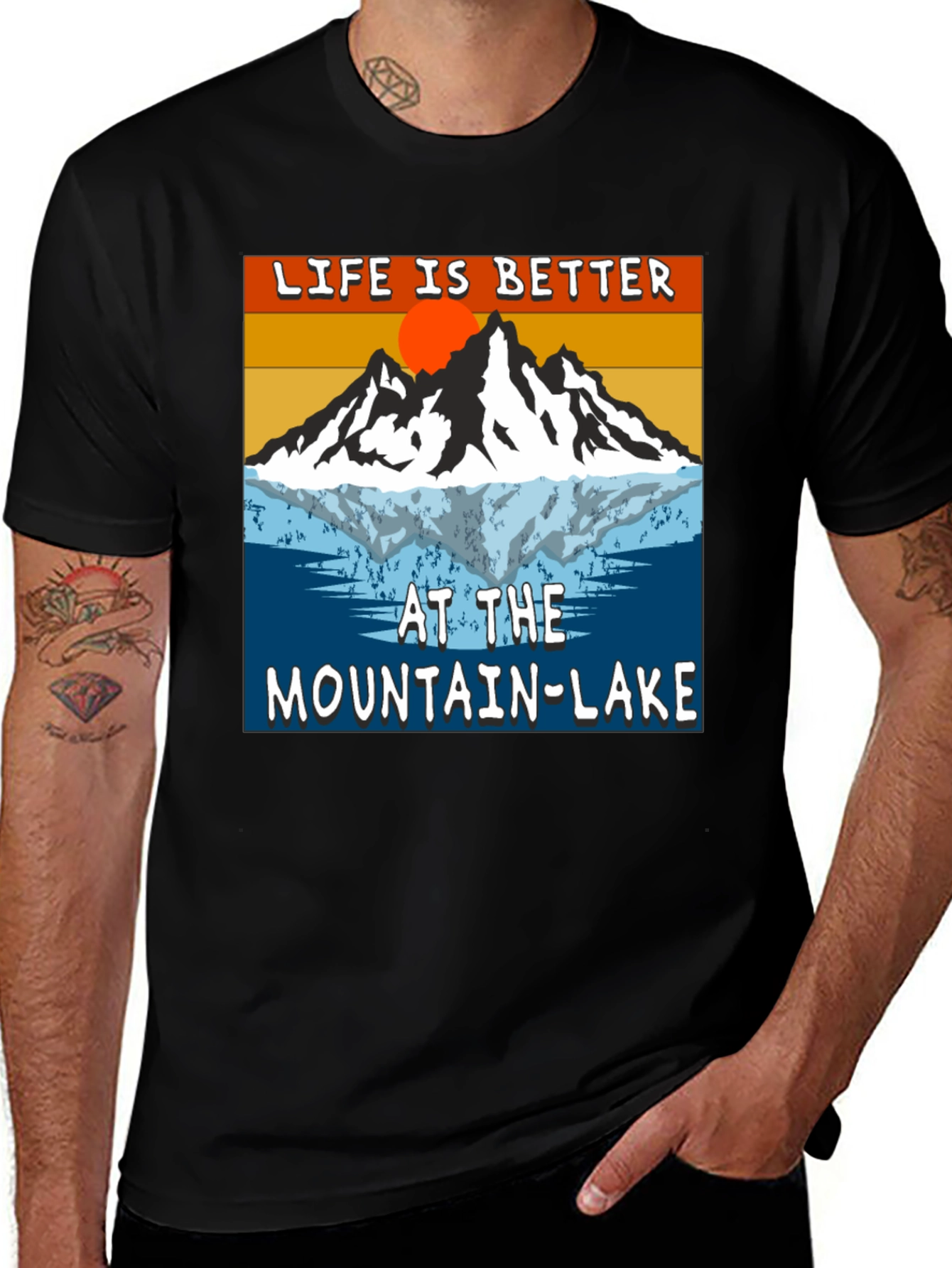Variant 29 of Mountain Lake Graphic Tee - Adventure Awaits!