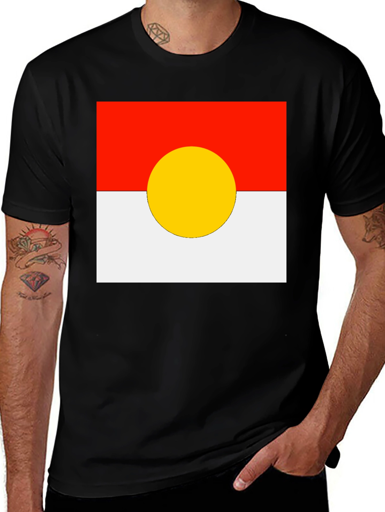 Red, White and Yellow Circle T-Shirt