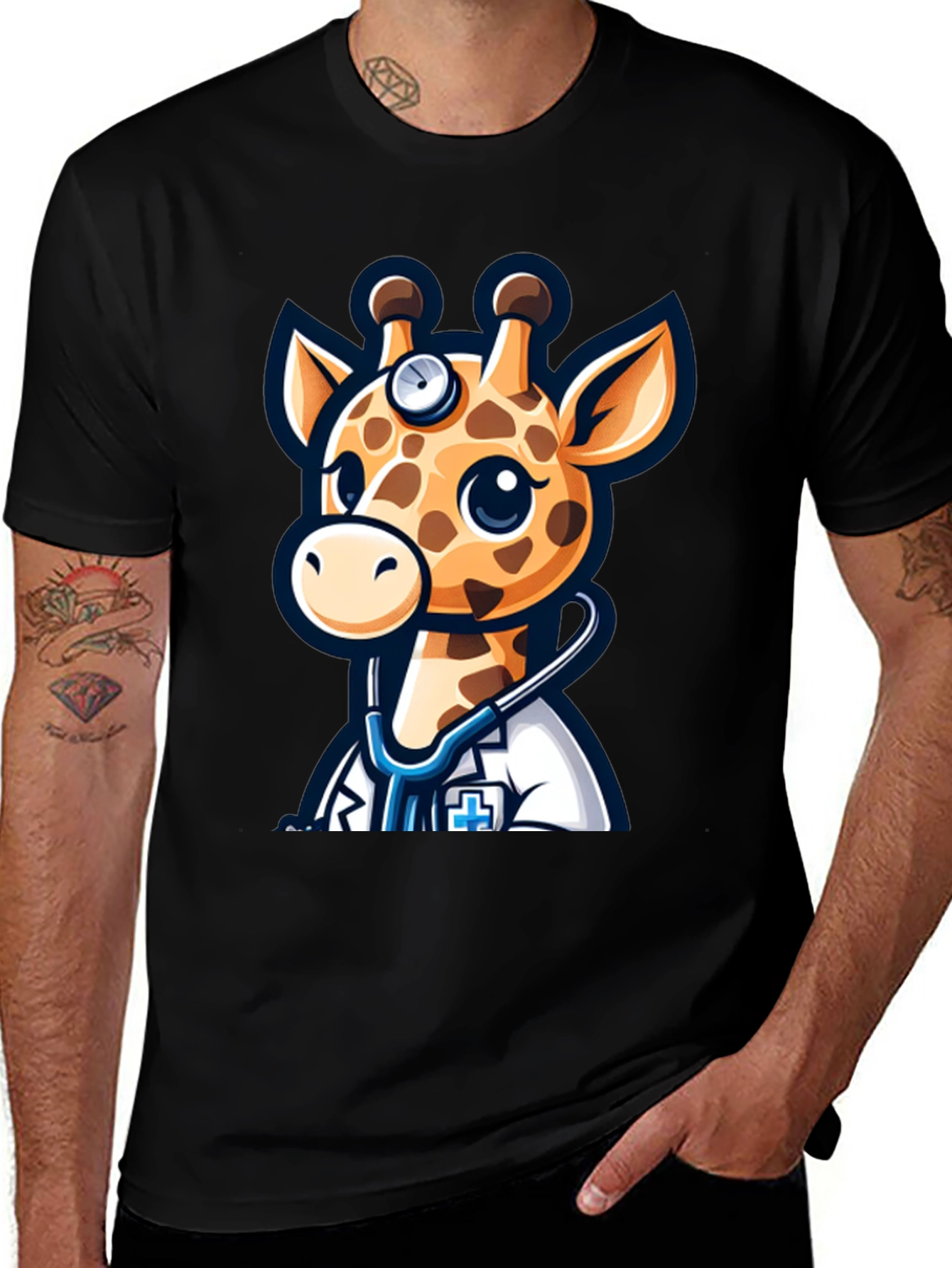 Variant 14 of Giraffe Doctor T-Shirt - Cute Cartoon Tee