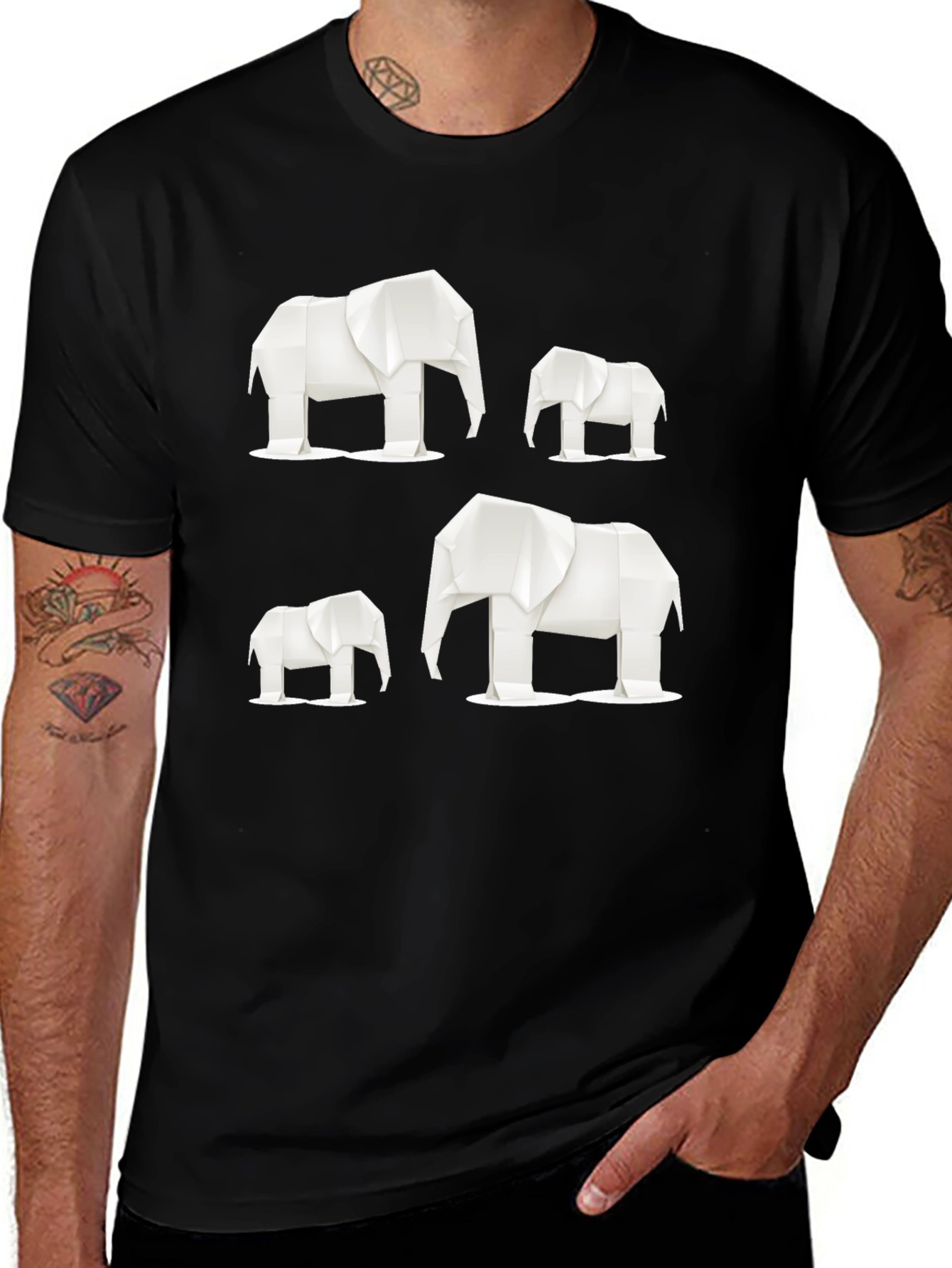 Variant 29 of Origami Elephant Graphic Tee