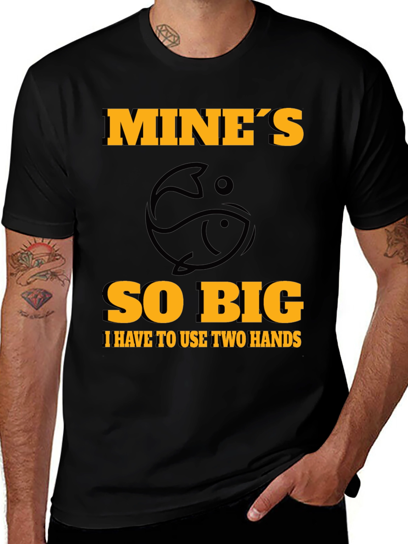 Variant 17 of Mine's So Big Fishing T-Shirt - Humor Tee