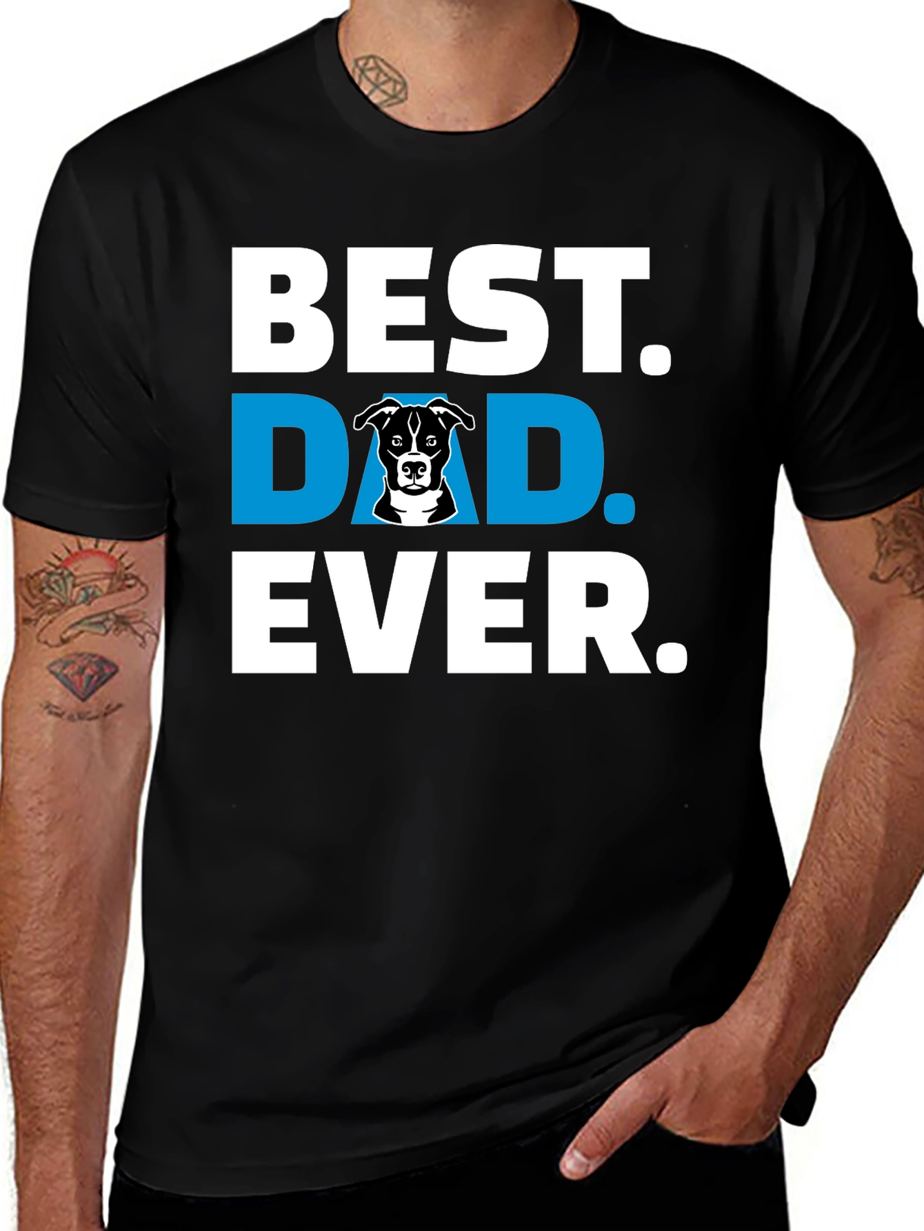 Variant 9 of Best Dog Dad Ever Black T-Shirt