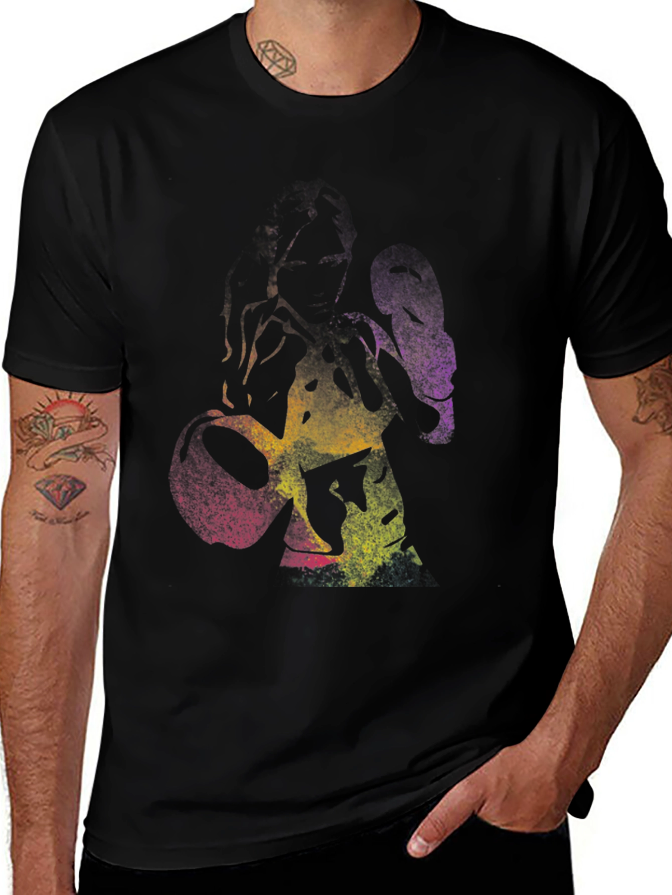 Variant 18 of Colorful Graphic Print Black T-Shirt