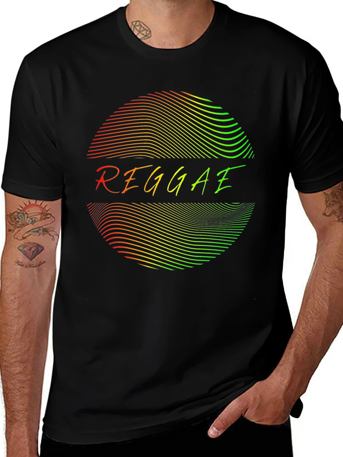 Variant 28 of Reggae Vibe T-Shirt - Rasta Colors Graphic Tee