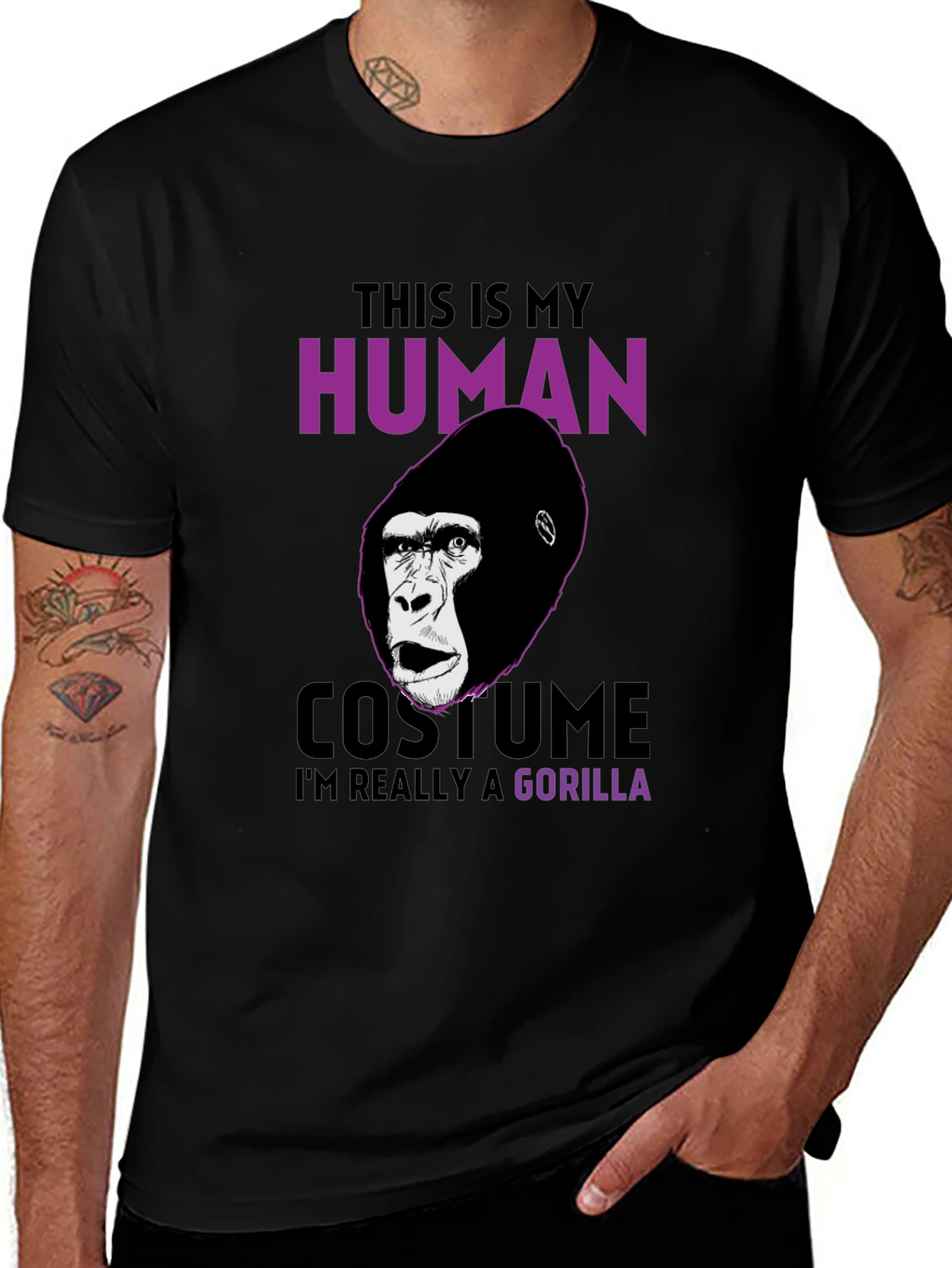 Variant 21 of Human Costume Funny Gorilla T-Shirt
