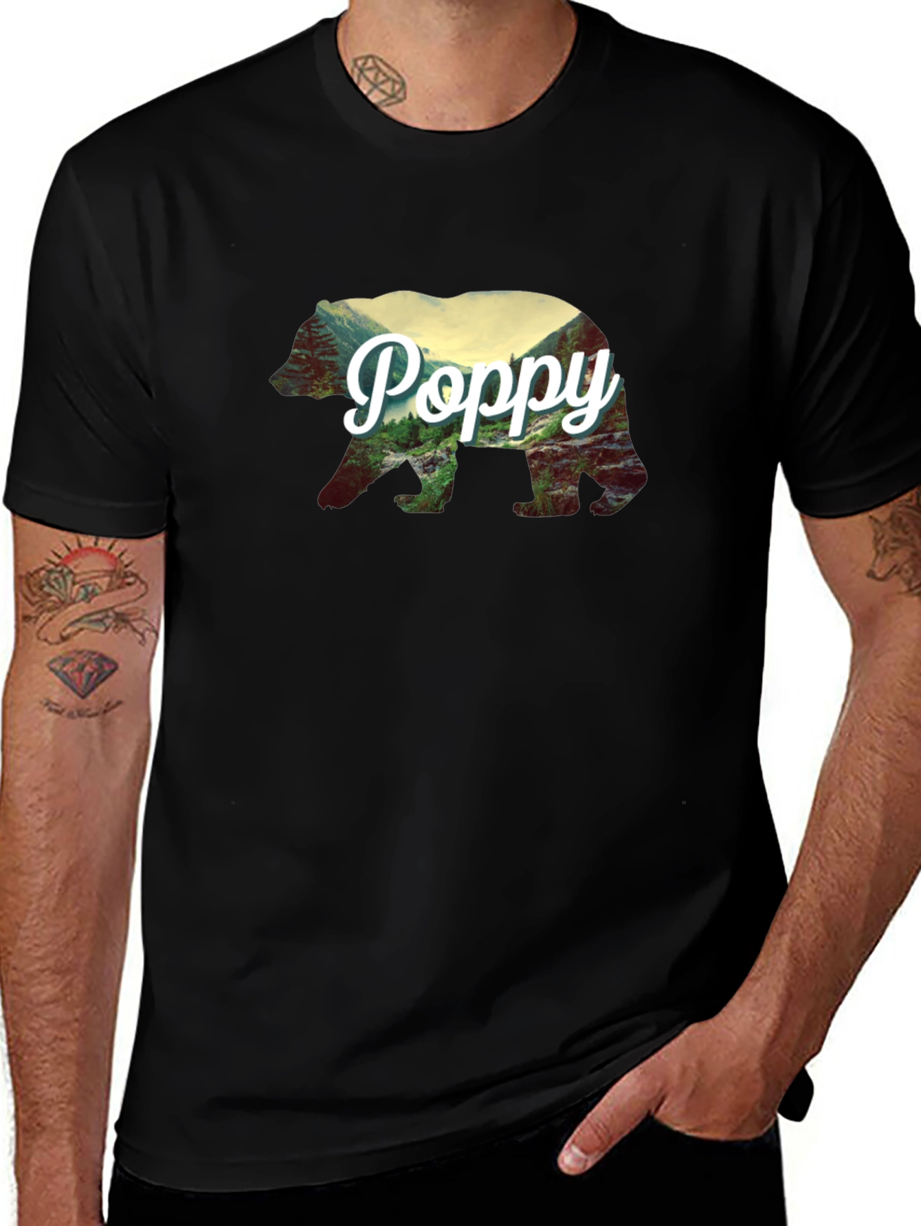Poppy Bear Graphic T-Shirt - Black