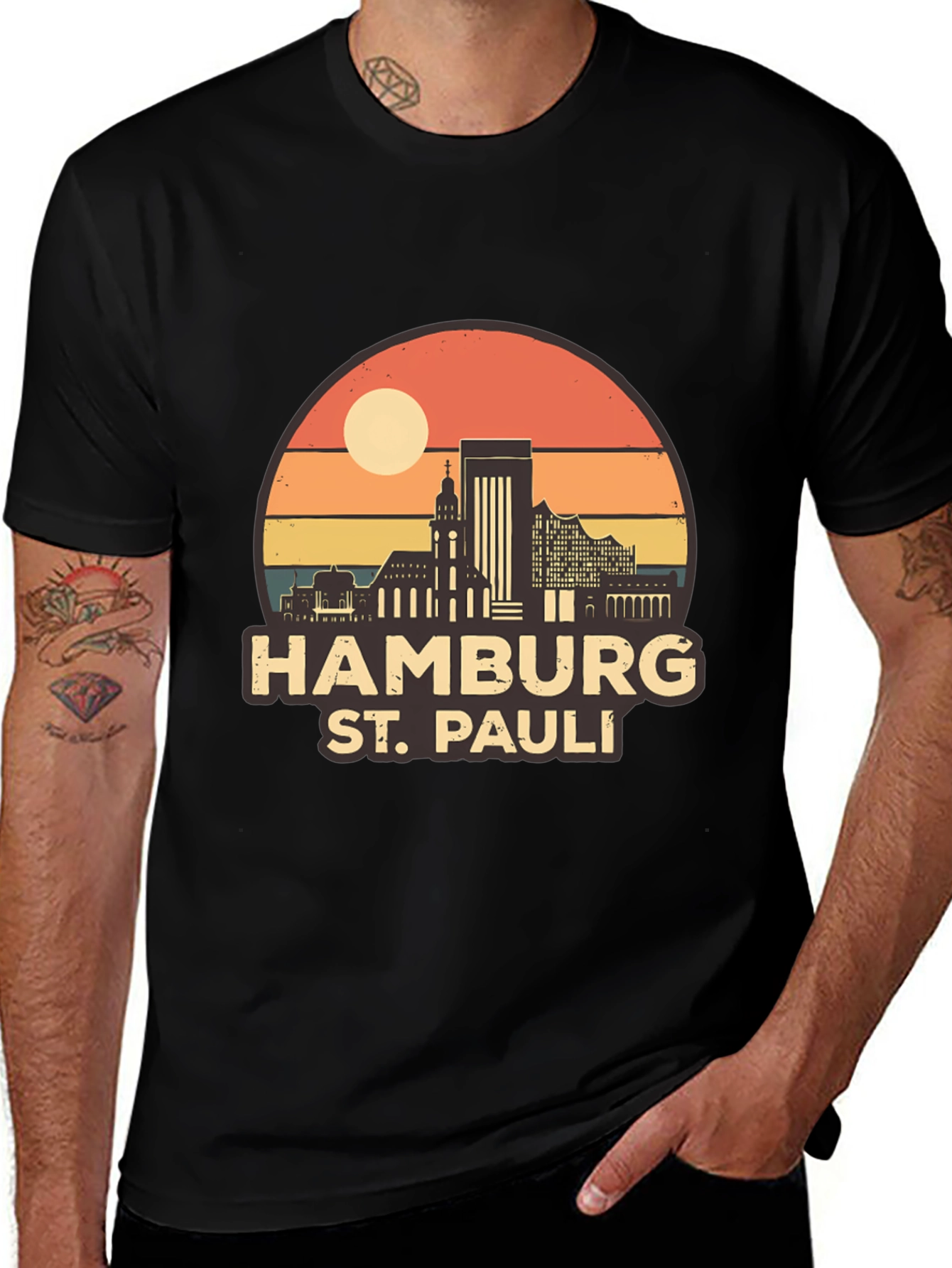 Hamburg St. Pauli Retro Graphic T-Shirt