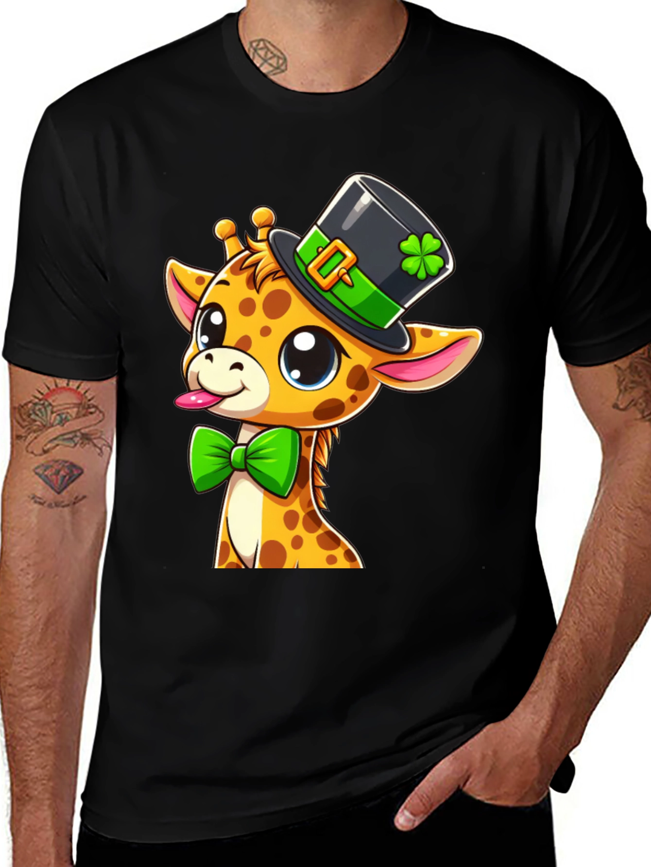 Variant 27 of St. Patrick's Day Giraffe Graphic Tee