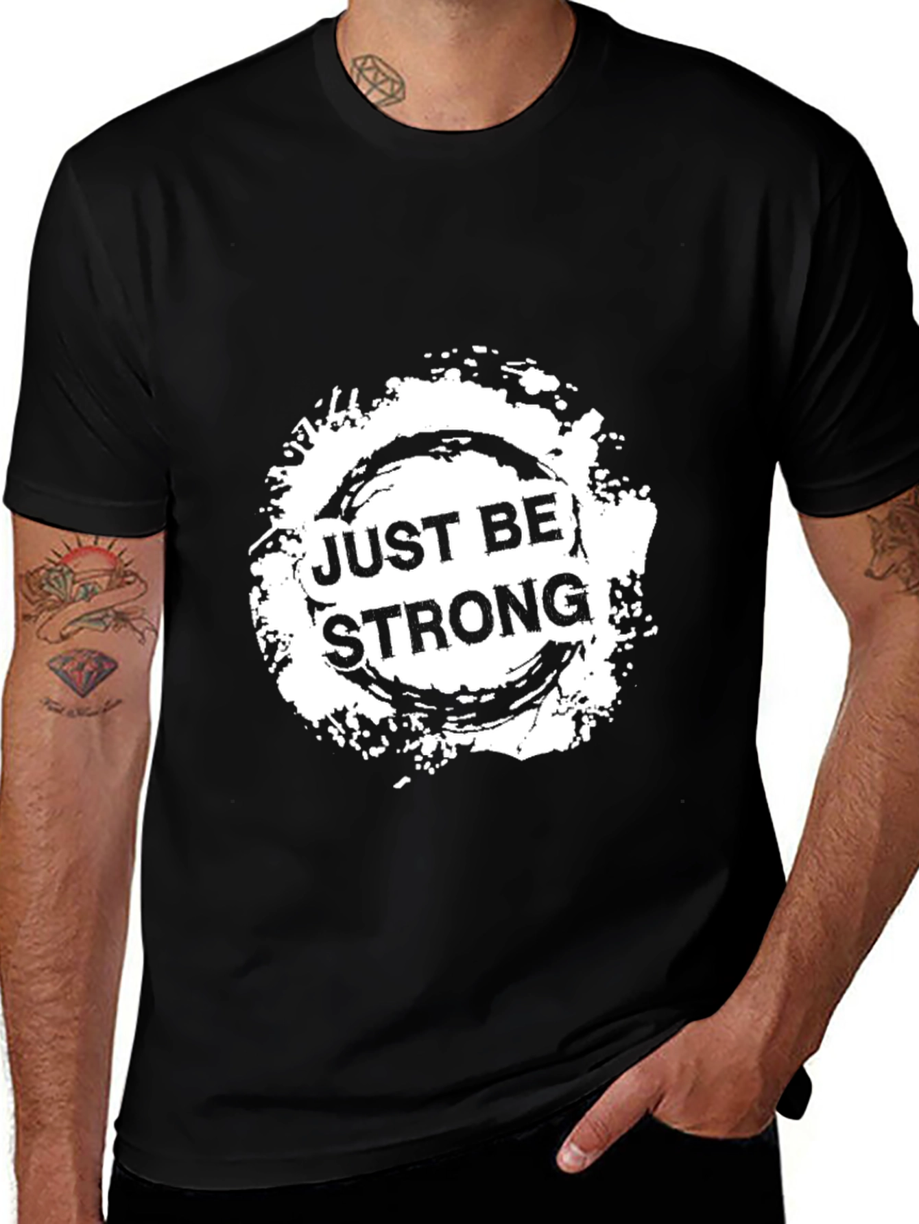 Just Be Strong Black Graphic Tee