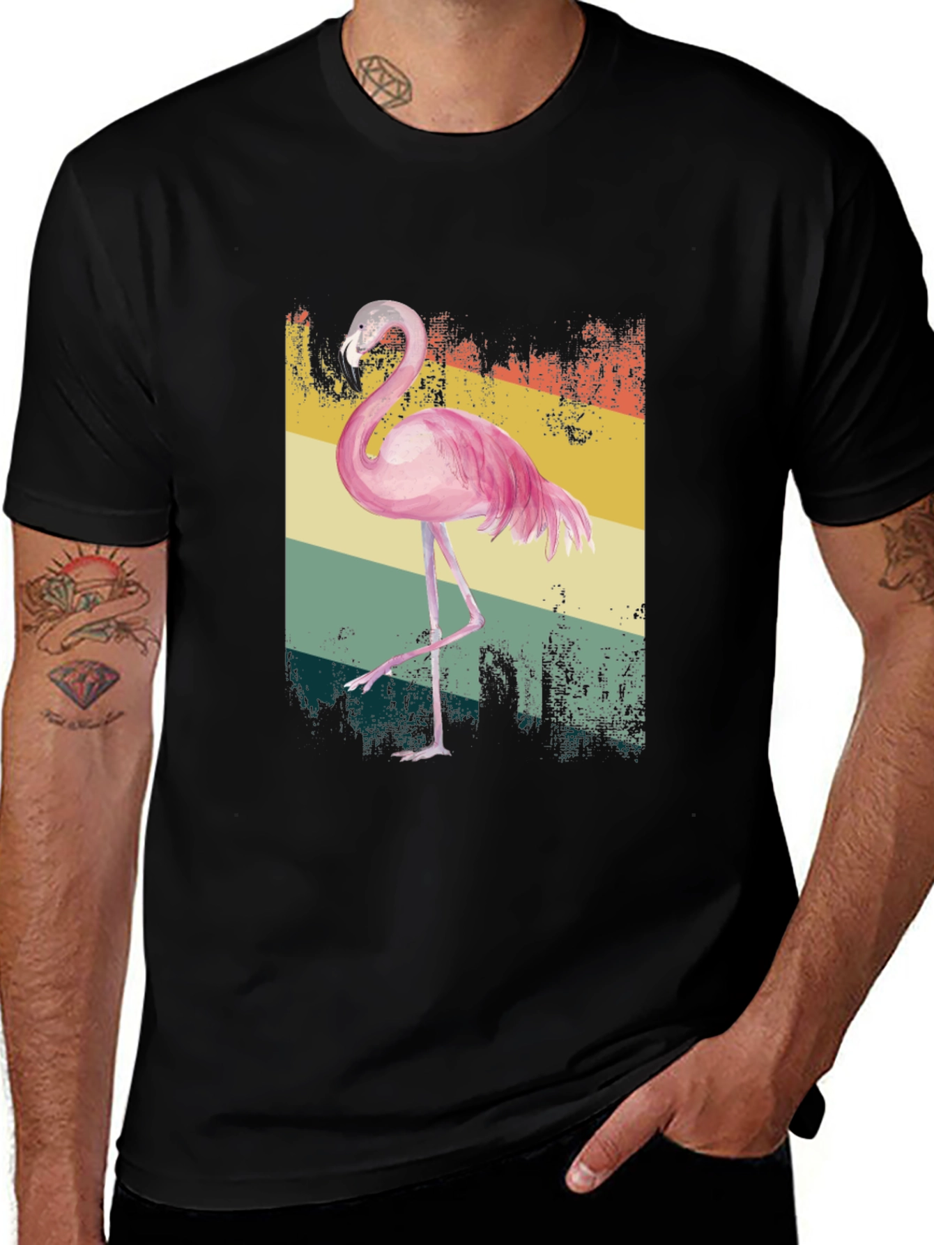 Variant 28 of Retro Flamingo Graphic Tee - Unique Vintage Style