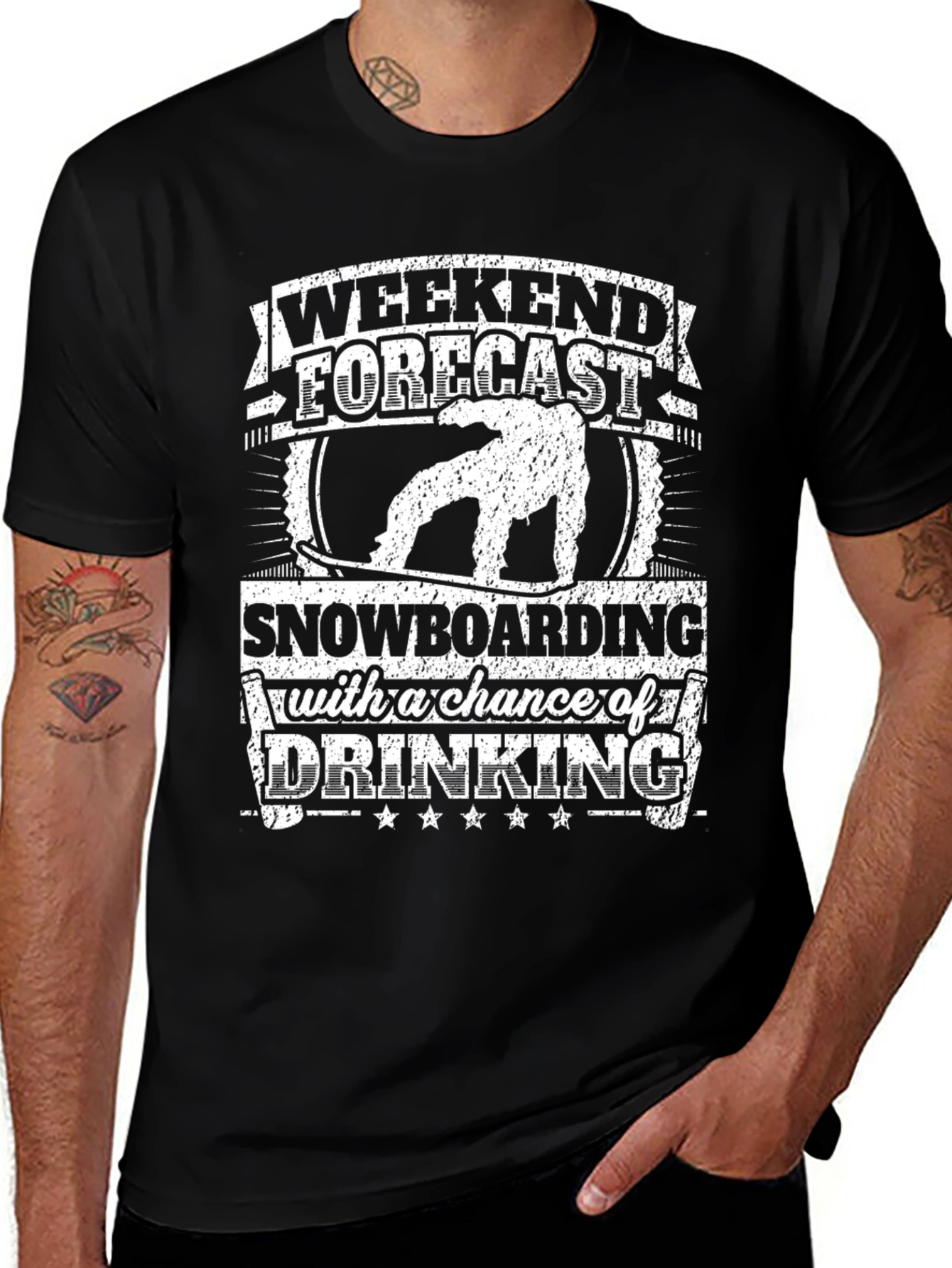 Variant 2 of Snowboarding & Drinking Tee