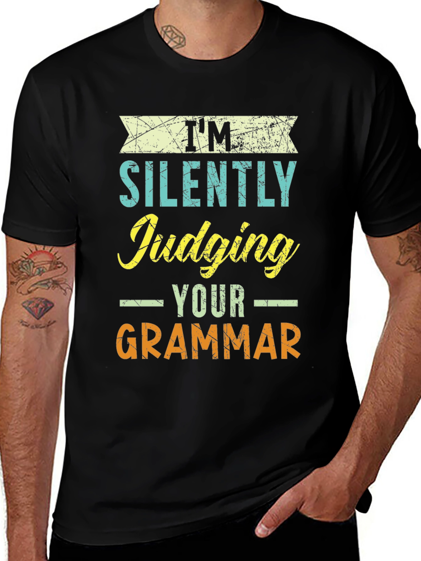 Variant 15 of I'm Silently Judging Your Grammar T-Shirt