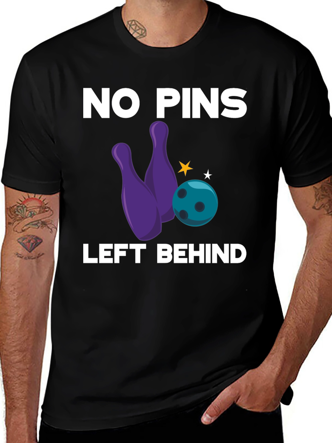Variant 18 of No Pins Left Behind Bowling Graphic Tee