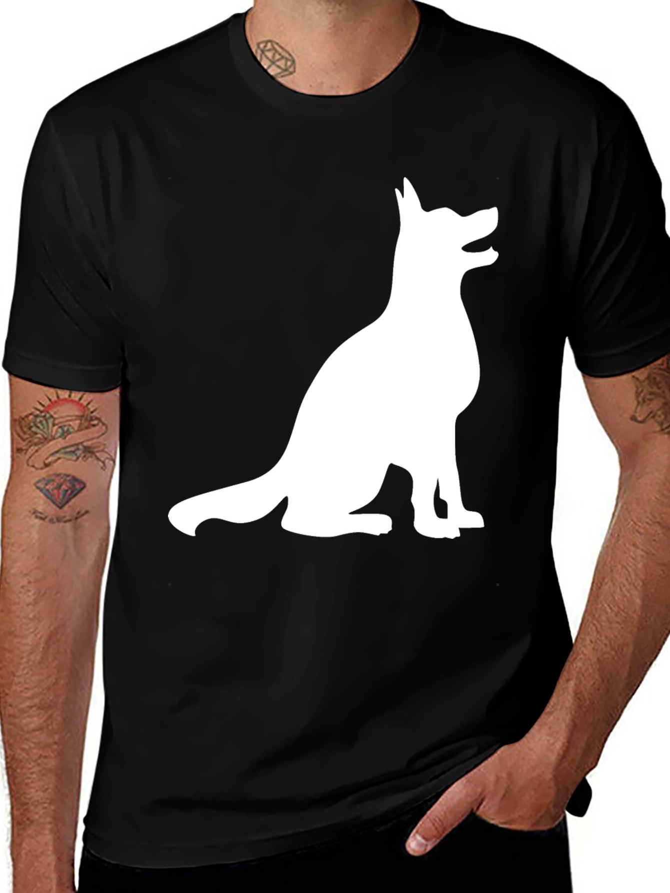 Variant 20 of Dog Silhouette Black T-Shirt