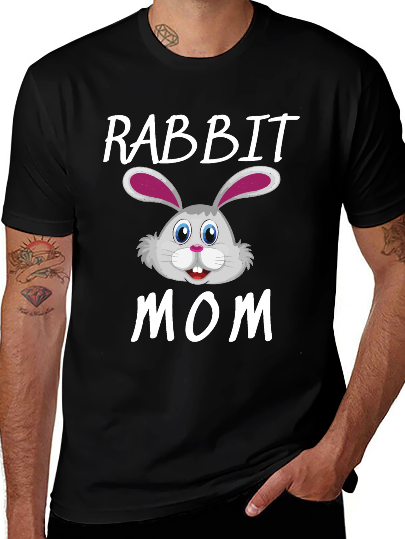 Variant 5 of Rabbit Mom Graphic Tee - Easter Apparel