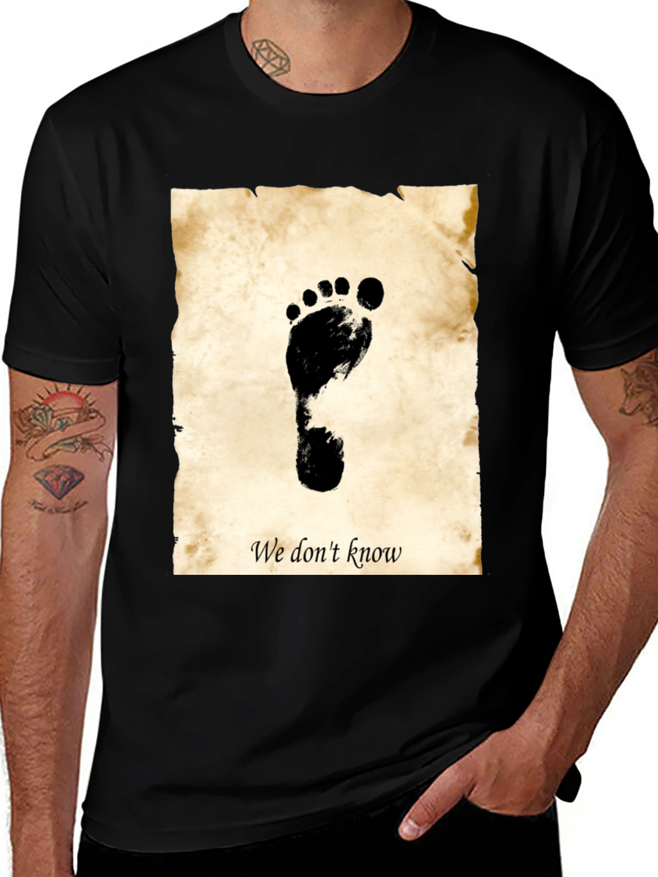 Footprint Graphic T-Shirt - "We Don't Know"