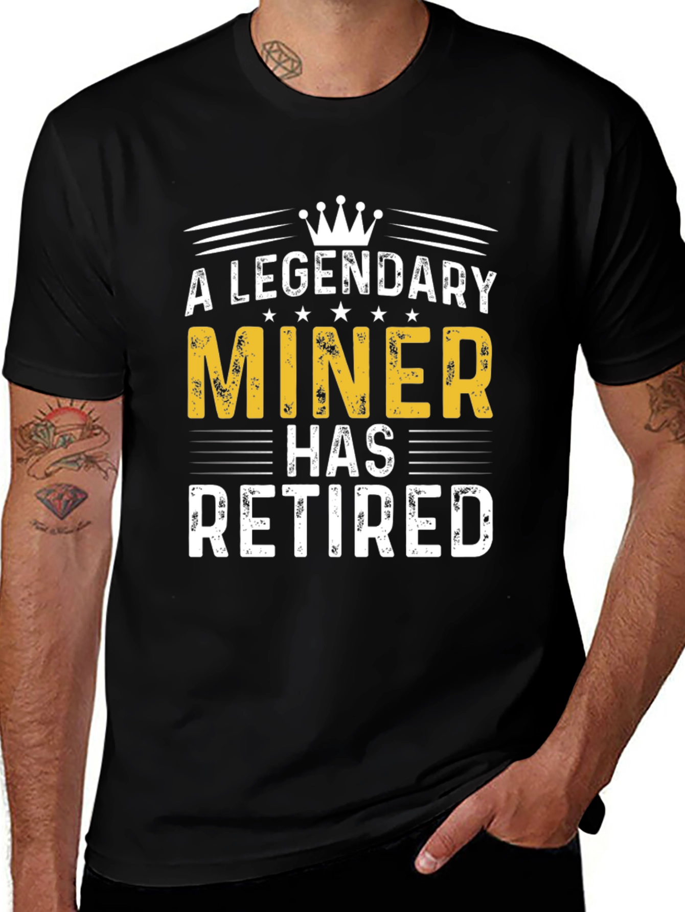 Black Legendary Miner Retired T-Shirt - Perfect Retirement Gift main image