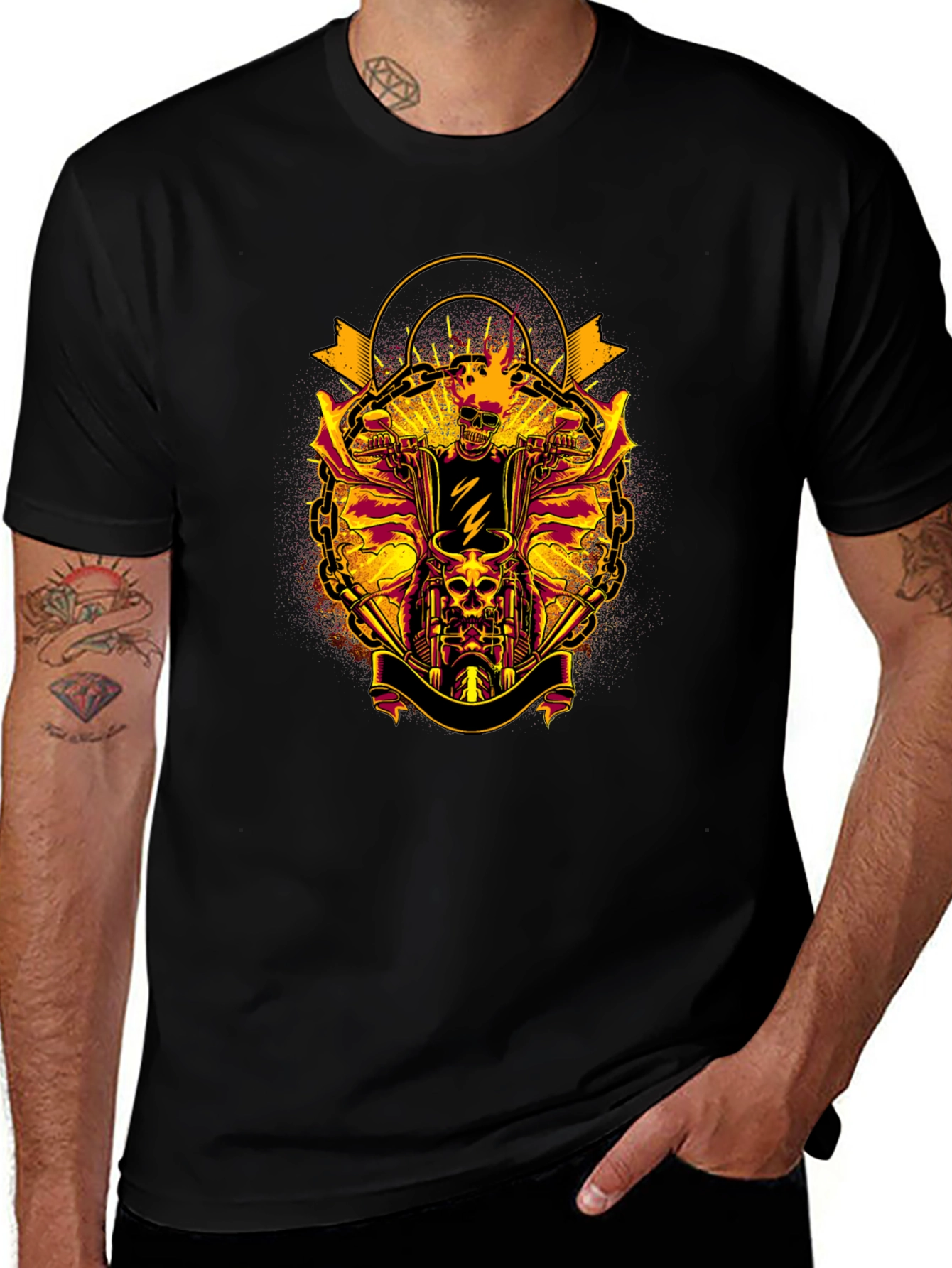 Variant 8 of Skull Rider Graphic Tee - Black