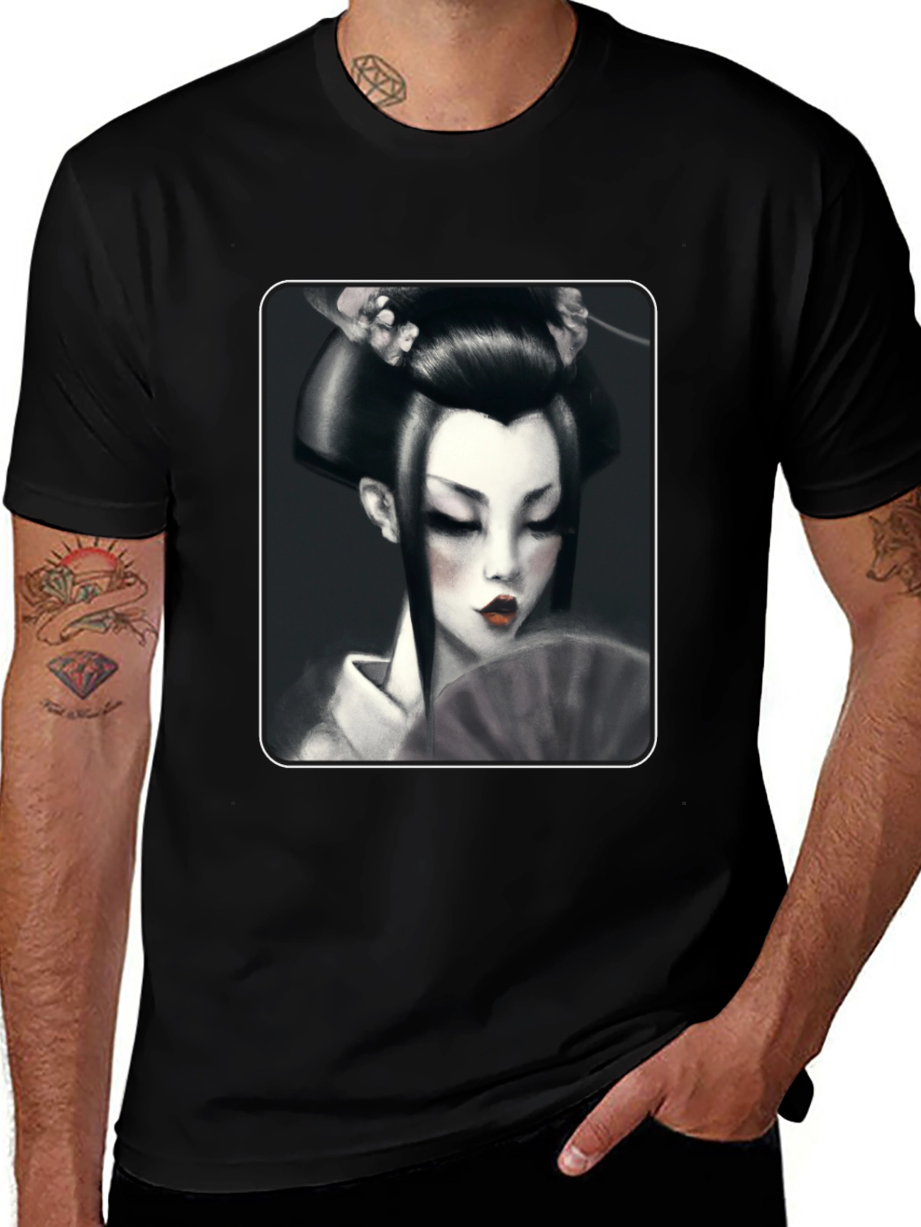 Geisha Graphic Tee - Black