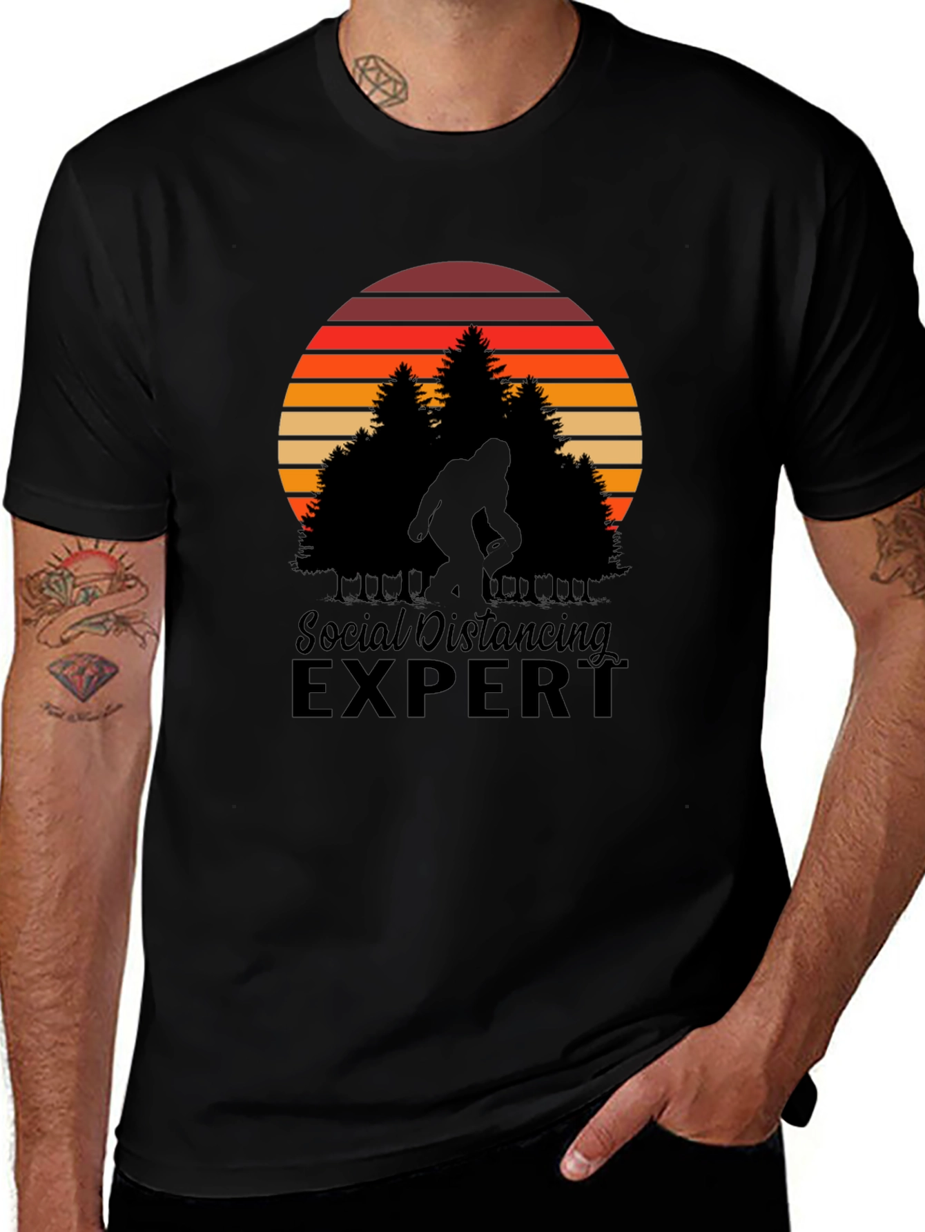 Variant 17 of Social Distancing Expert T-Shirt - Bigfoot Design