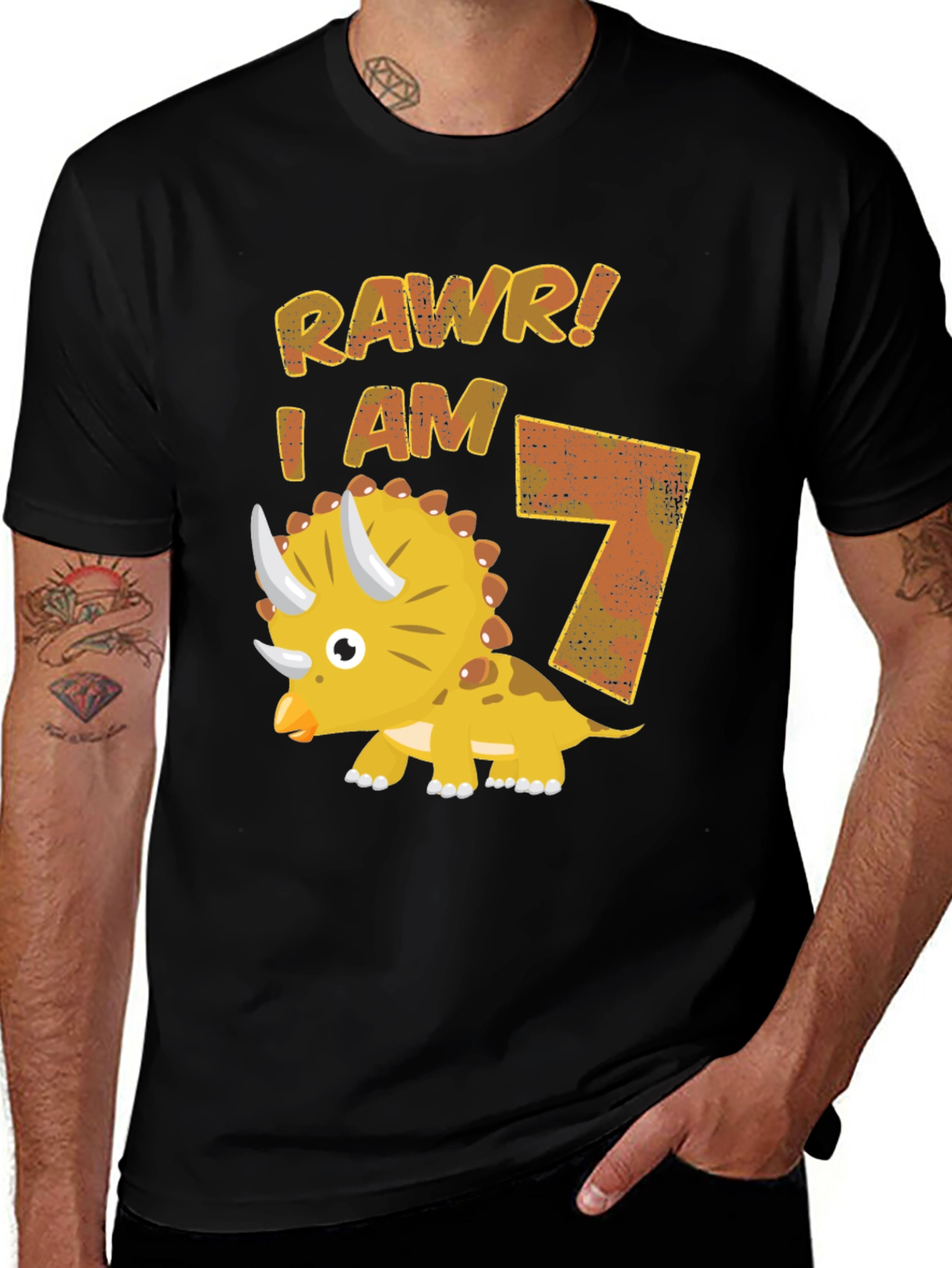 Variant 19 of Rawr! I am 7 Dinosaur Birthday T-Shirt