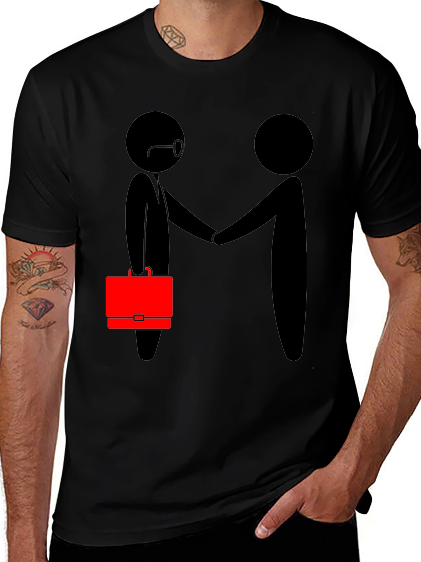 Variant 30 of Funny Business Handshake Graphic T-Shirt