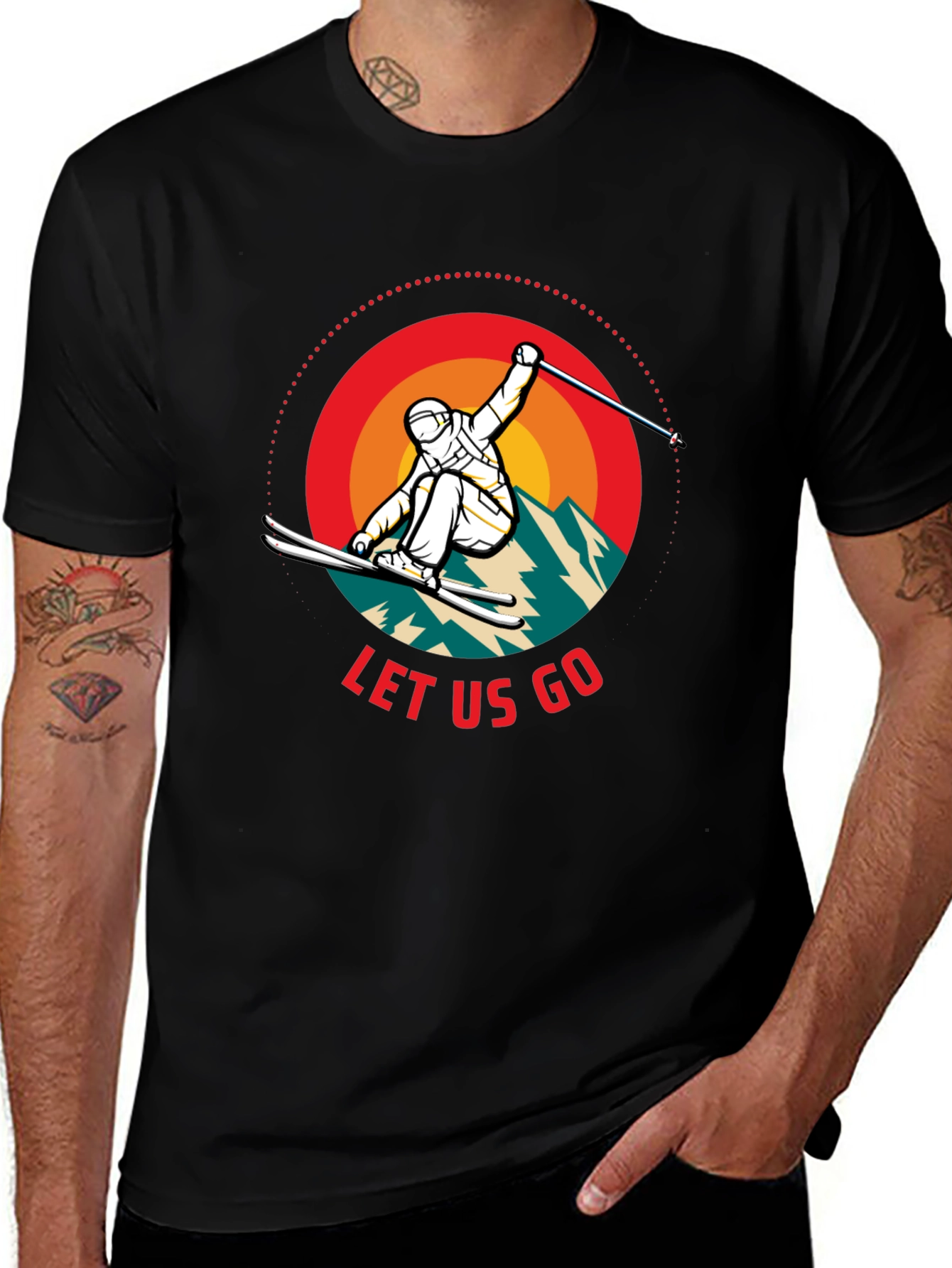 Variant 6 of Let's Go Skiing Graphic Tee - Adventure Awaits