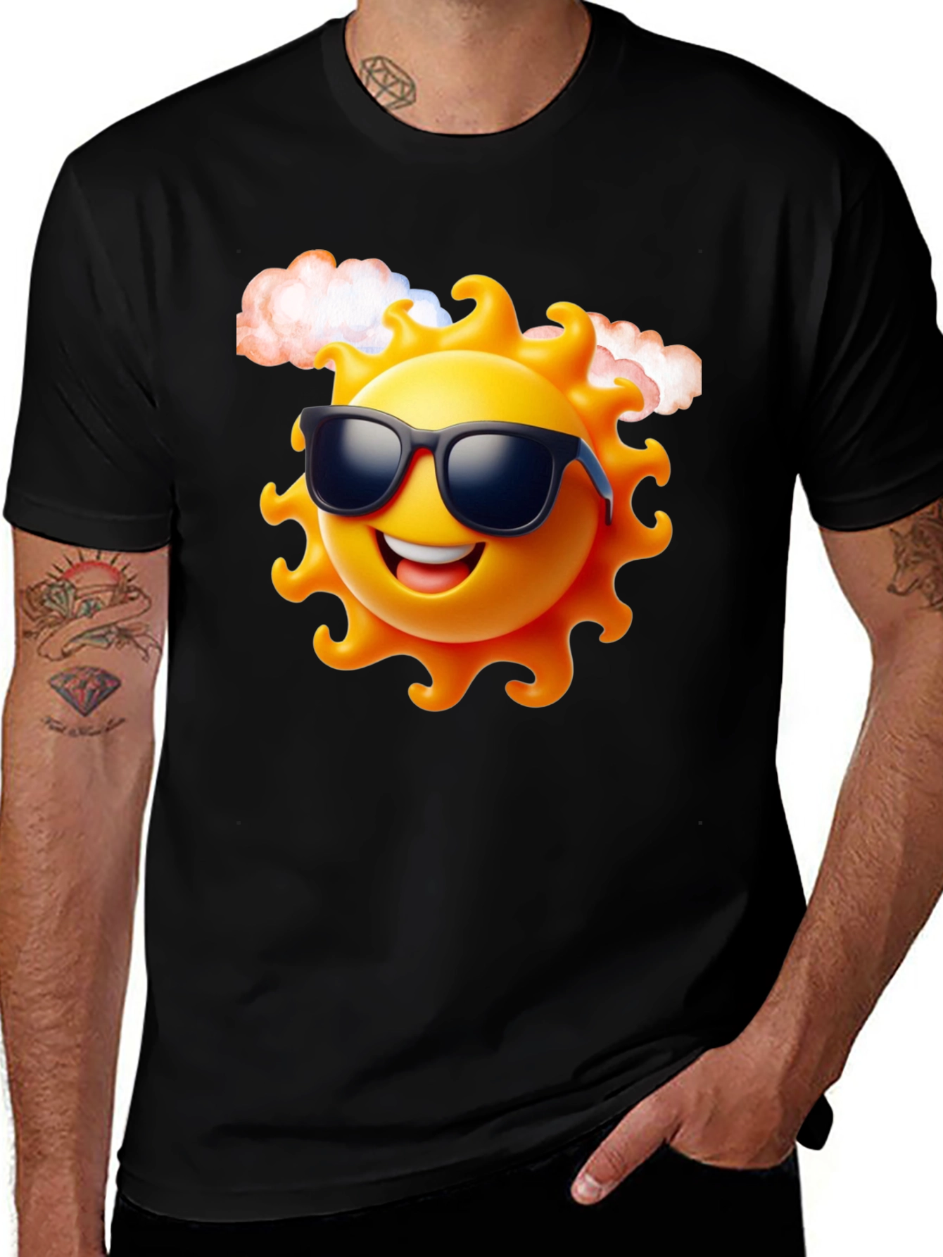 Variant 24 of Cool Sun Graphic Black T-Shirt