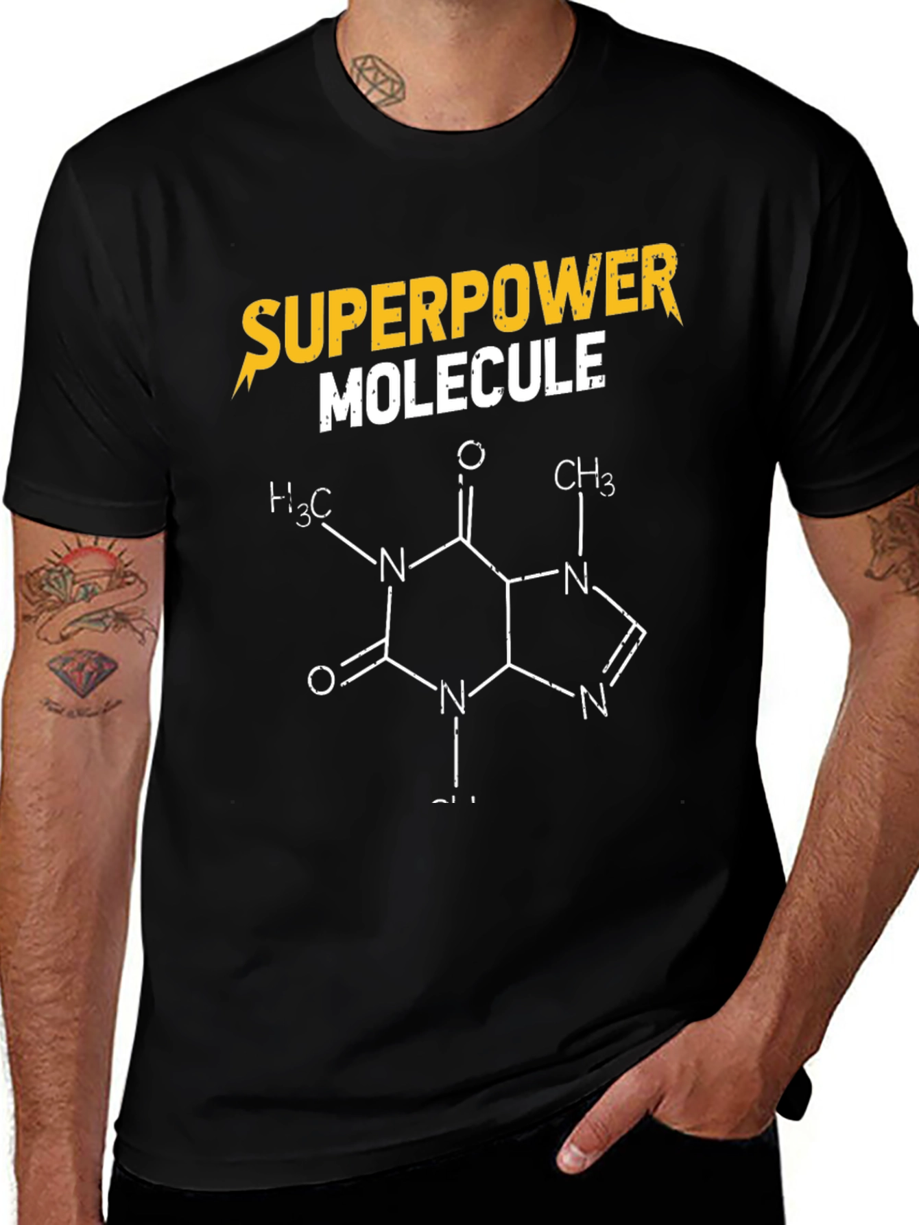 Variant 19 of Superpower Molecule T-Shirt: Caffeine Chemistry Tee