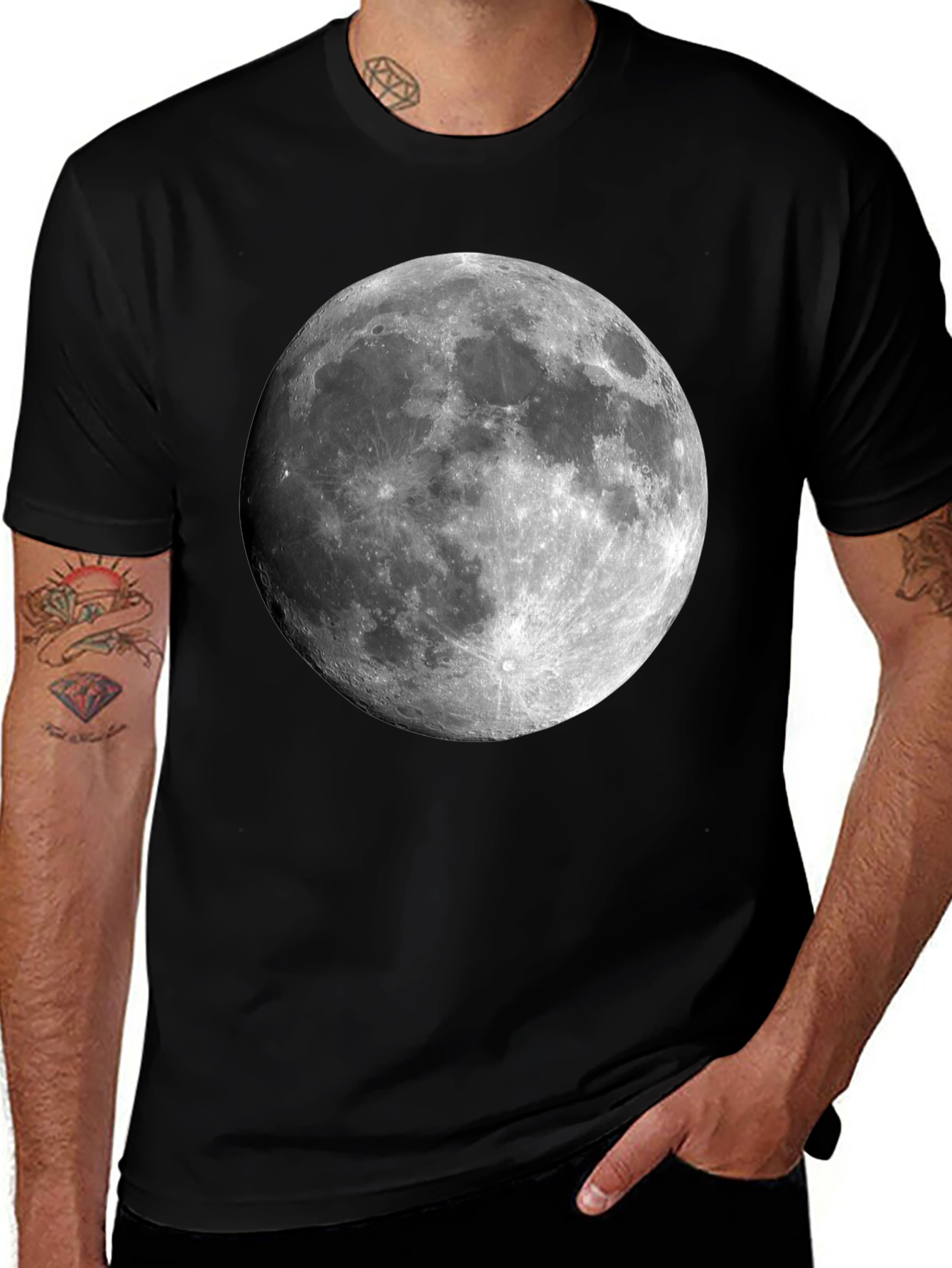 Variant 12 of Lunar Phase Tee - Men's Black Moon T-Shirt