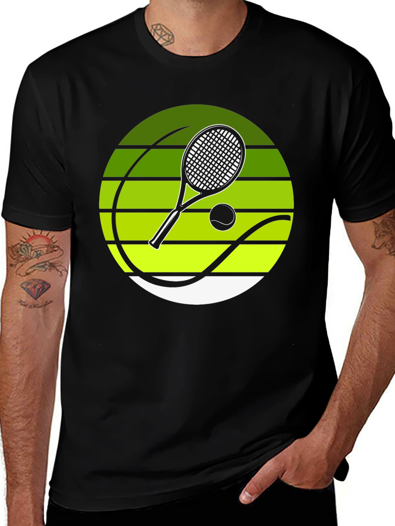 Variant 6 of Tennis Racket Graphic Tee - Sporty Design