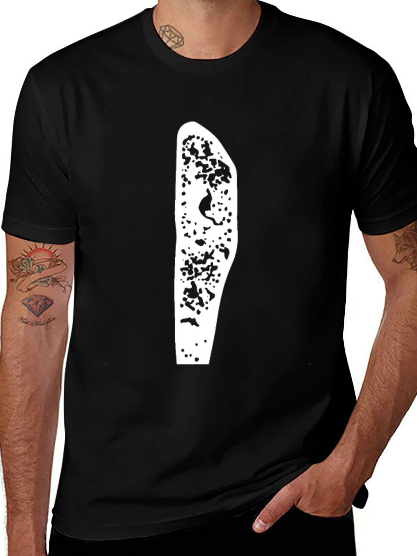 Variant 18 of Abstract Print Black T-Shirt
