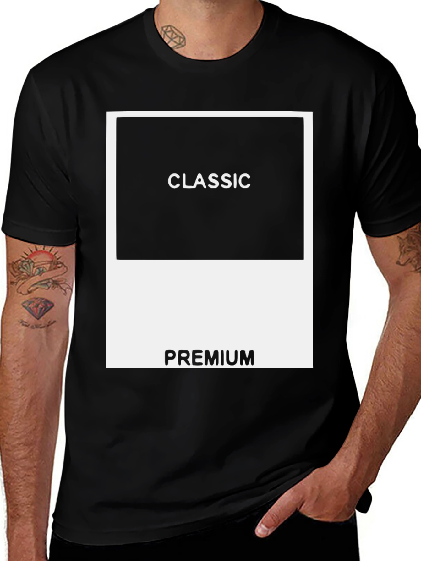 Variant 11 of Classic Premium Graphic Print Black T-Shirt