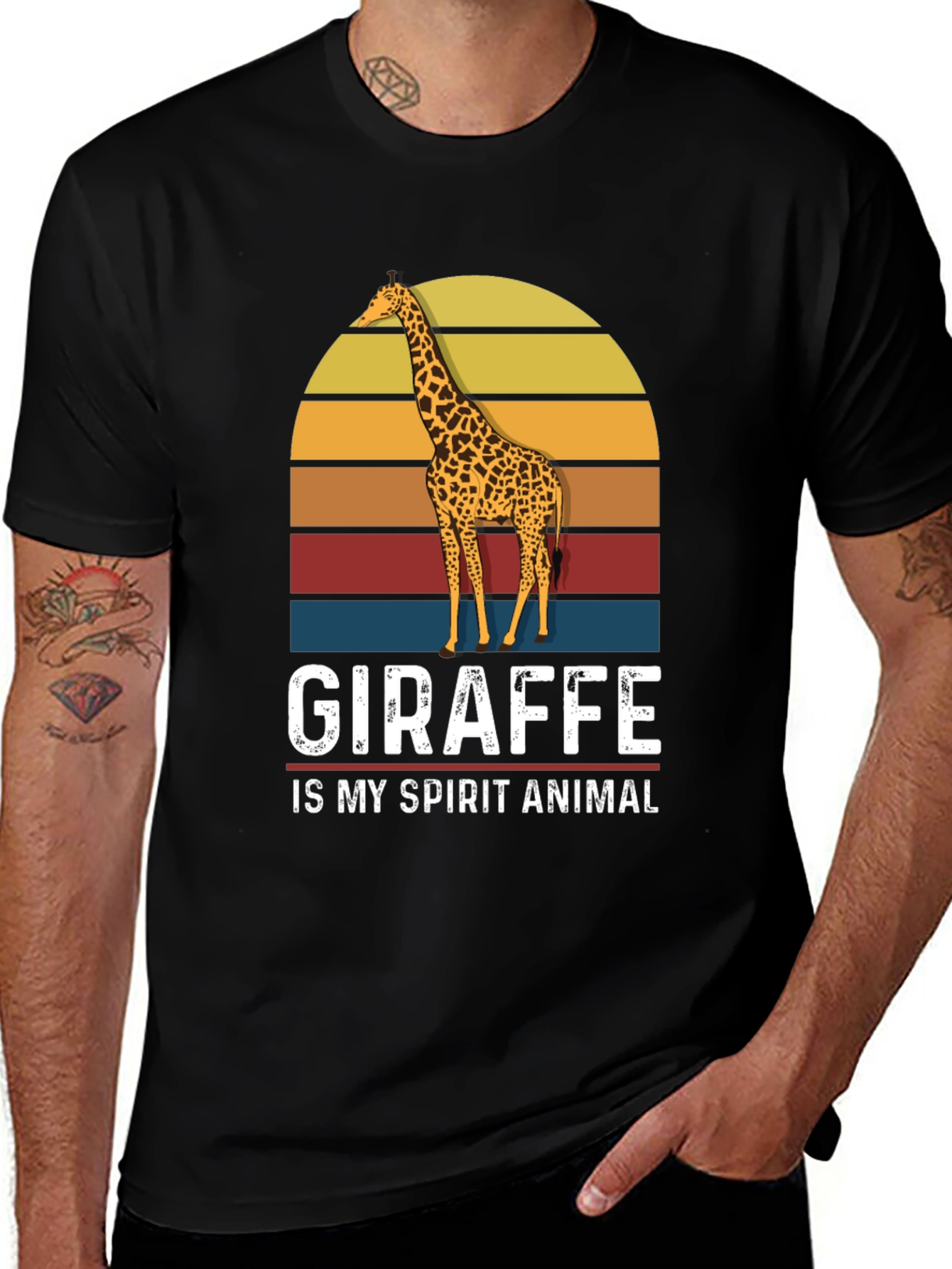 Variant 14 of Giraffe Spirit Animal Graphic T-Shirt