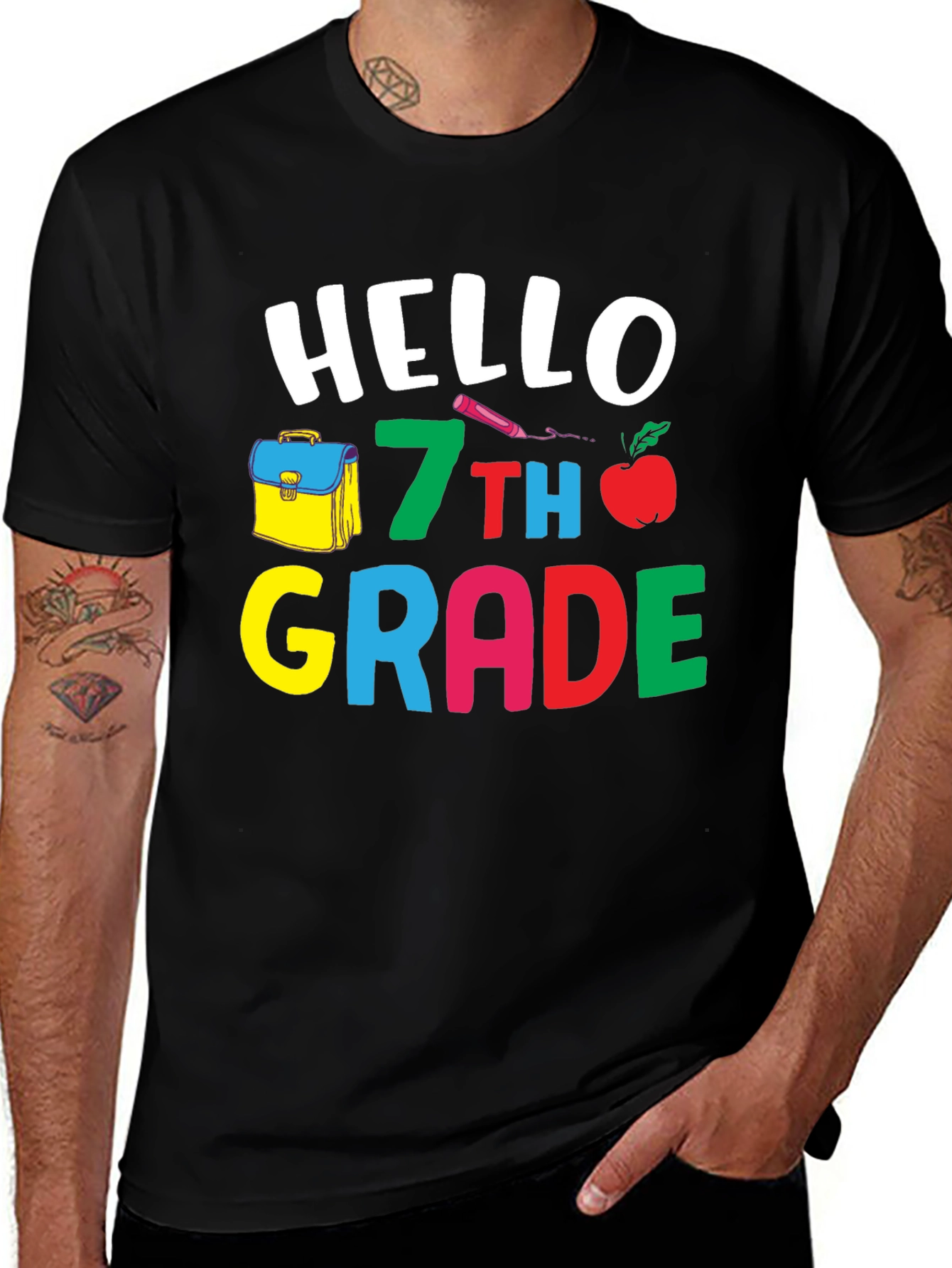 Hello 7th Grade T-Shirt Back to School Teacher Student Tee