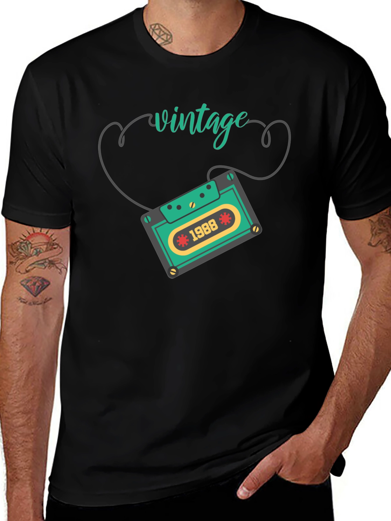 Variant 14 of Vintage 1988 Cassette Tape Graphic Tee
