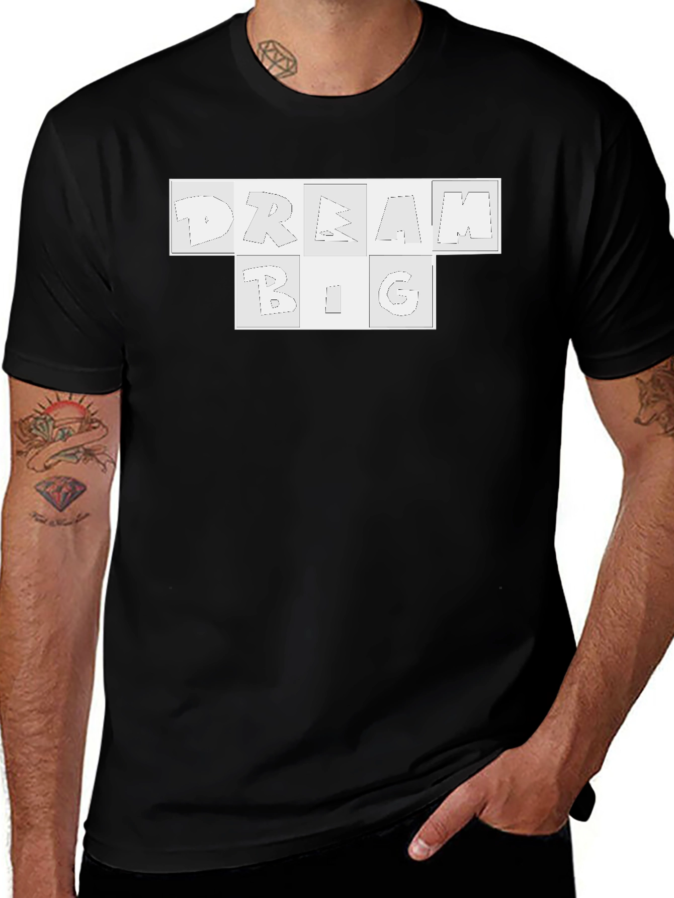 Variant 26 of Dream Big Graphic Tee - Black Cotton Blend