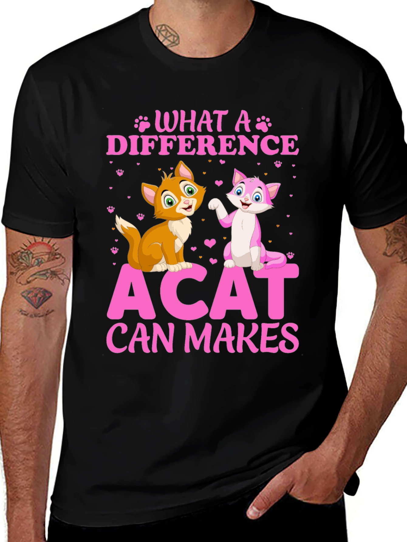 Variant 4 of Cat Lover T-Shirt - What a Difference a Cat Makes