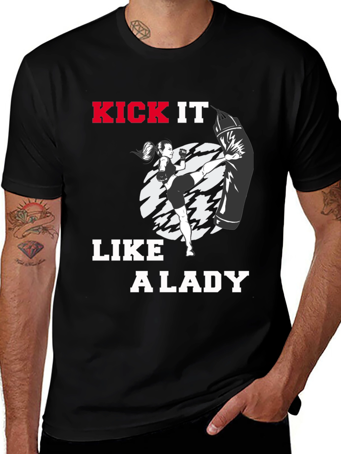 Kick It Like a Lady T-Shirt - Boxing Design