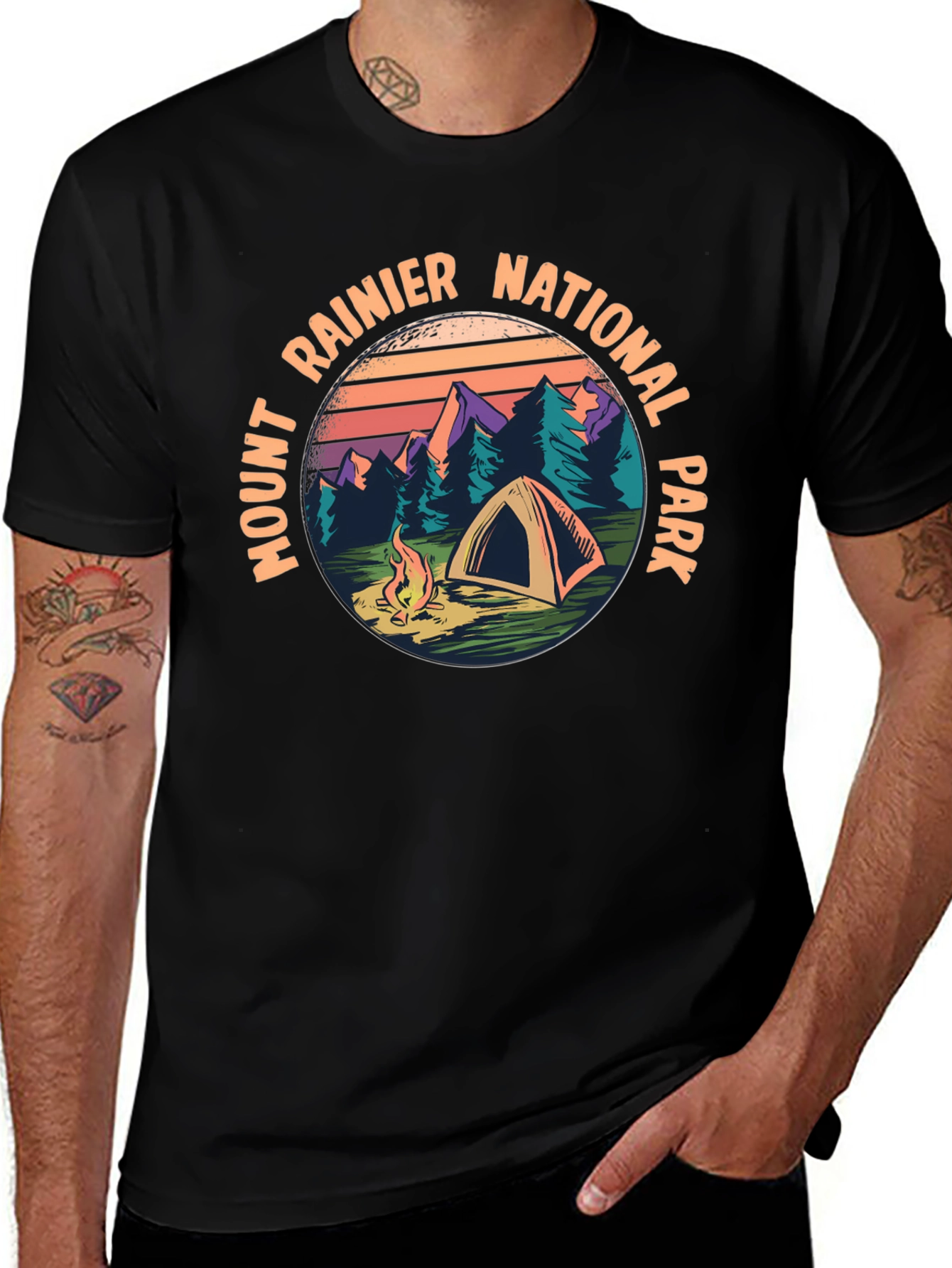 Variant 17 of Mount Rainier National Park Camping T-Shirt