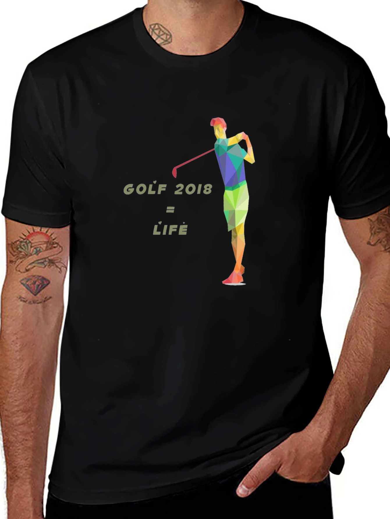 Black Golf 2018 = Life Graphic Tee - Stylish Golfer's T-Shirt main image