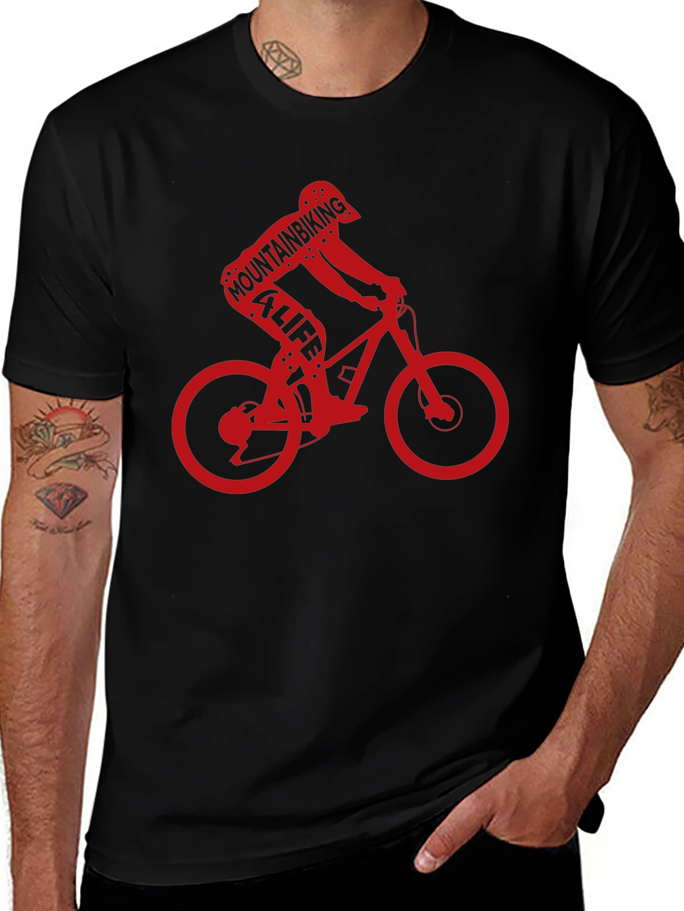 Variant 17 of Mountain Biking 4 Life Black T-Shirt