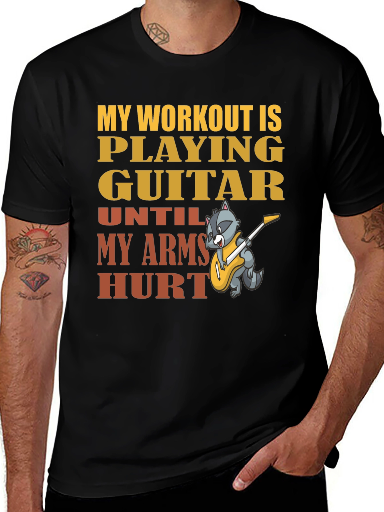 Variant 19 of Guitar Workout T-Shirt - Musician Fitness Tee