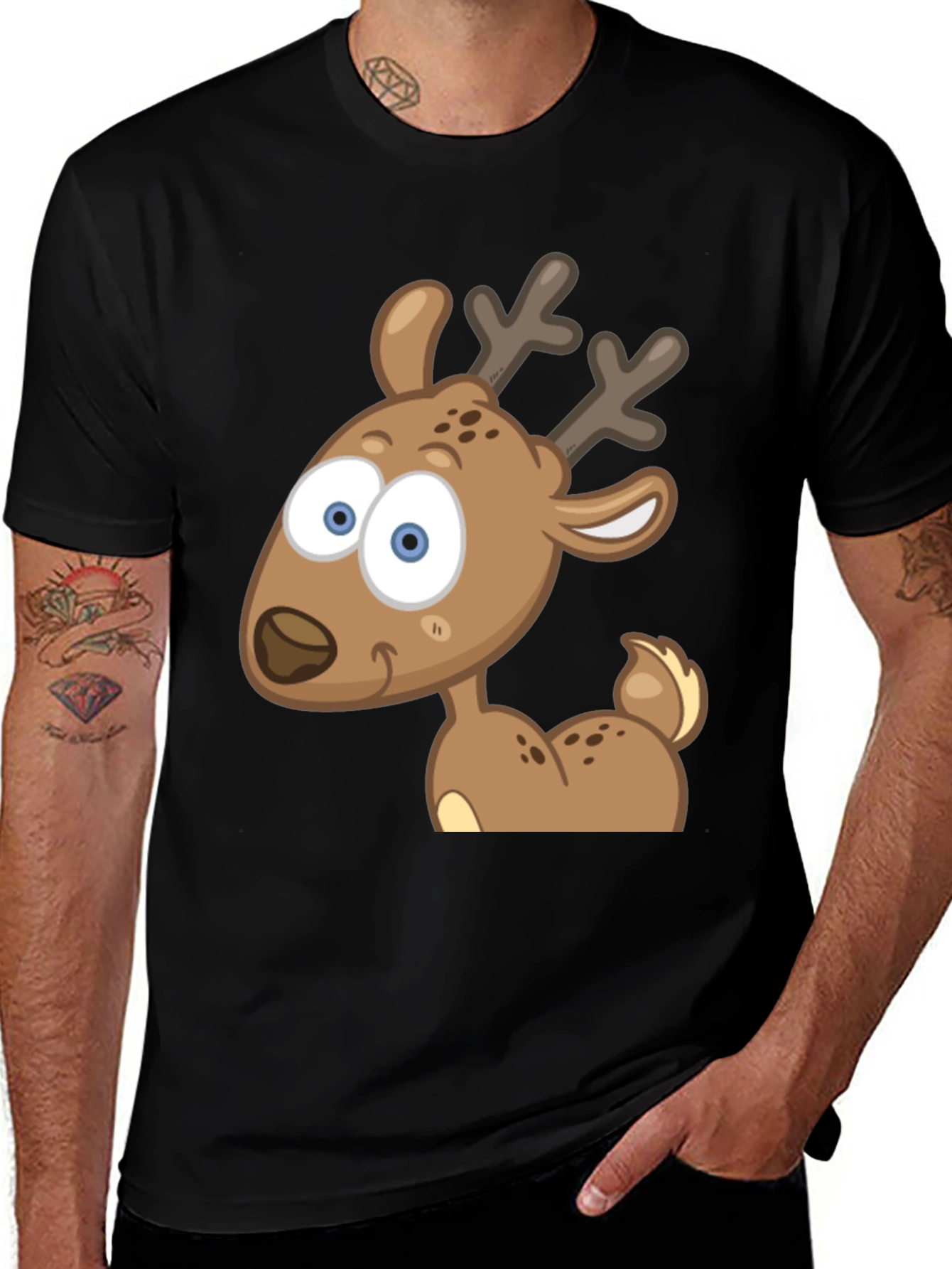 Variant 4 of Cartoon Deer Graphic Tee