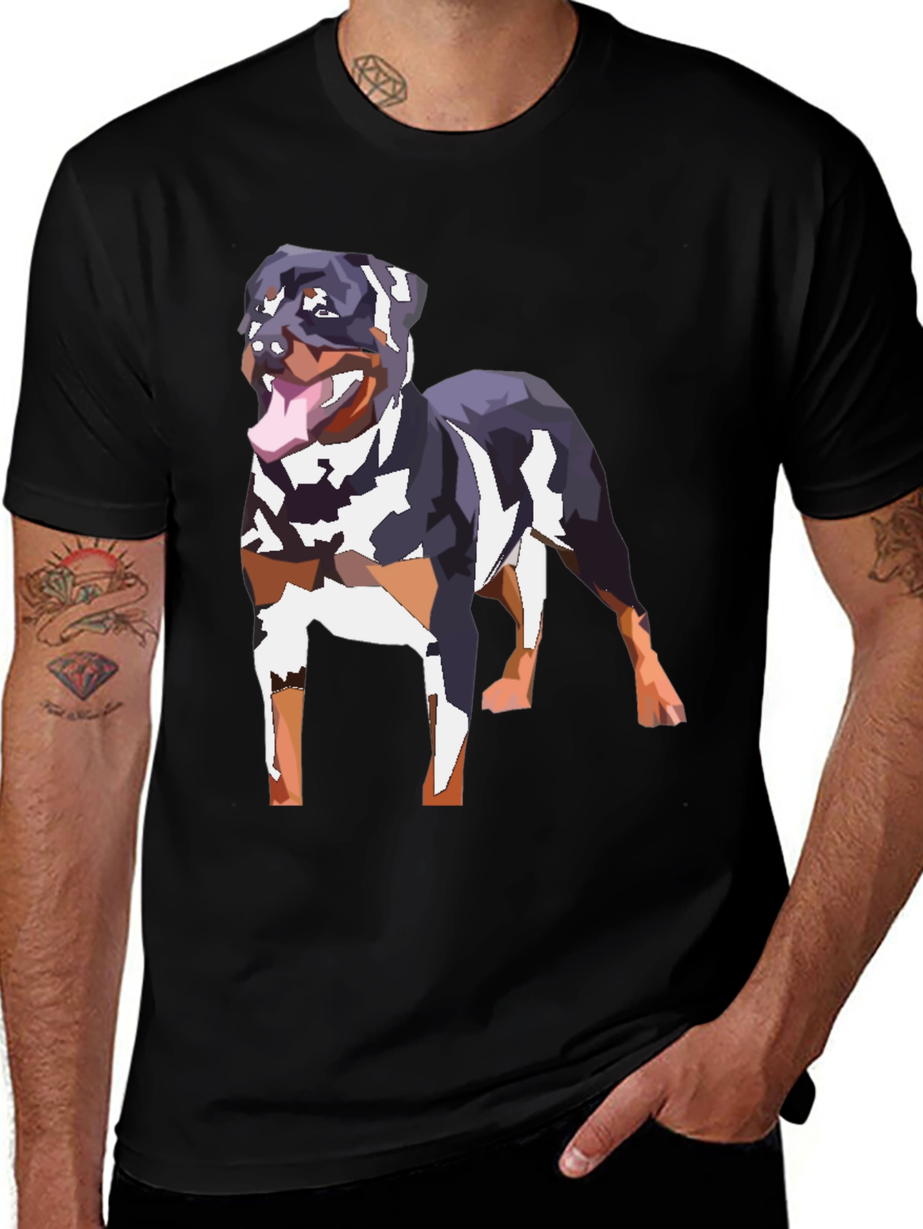 Variant 25 of Rottweiler Graphic Tee - Black