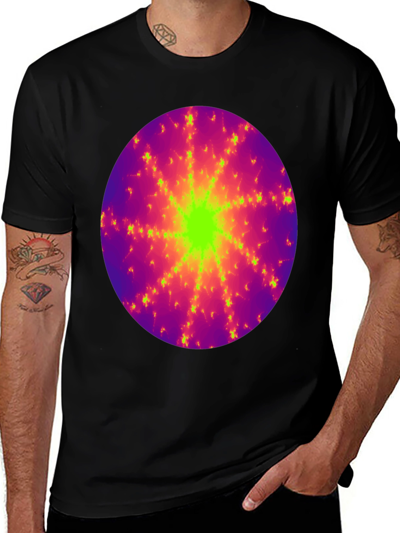 Variant 22 of Fractal Burst Graphic Tee - Black