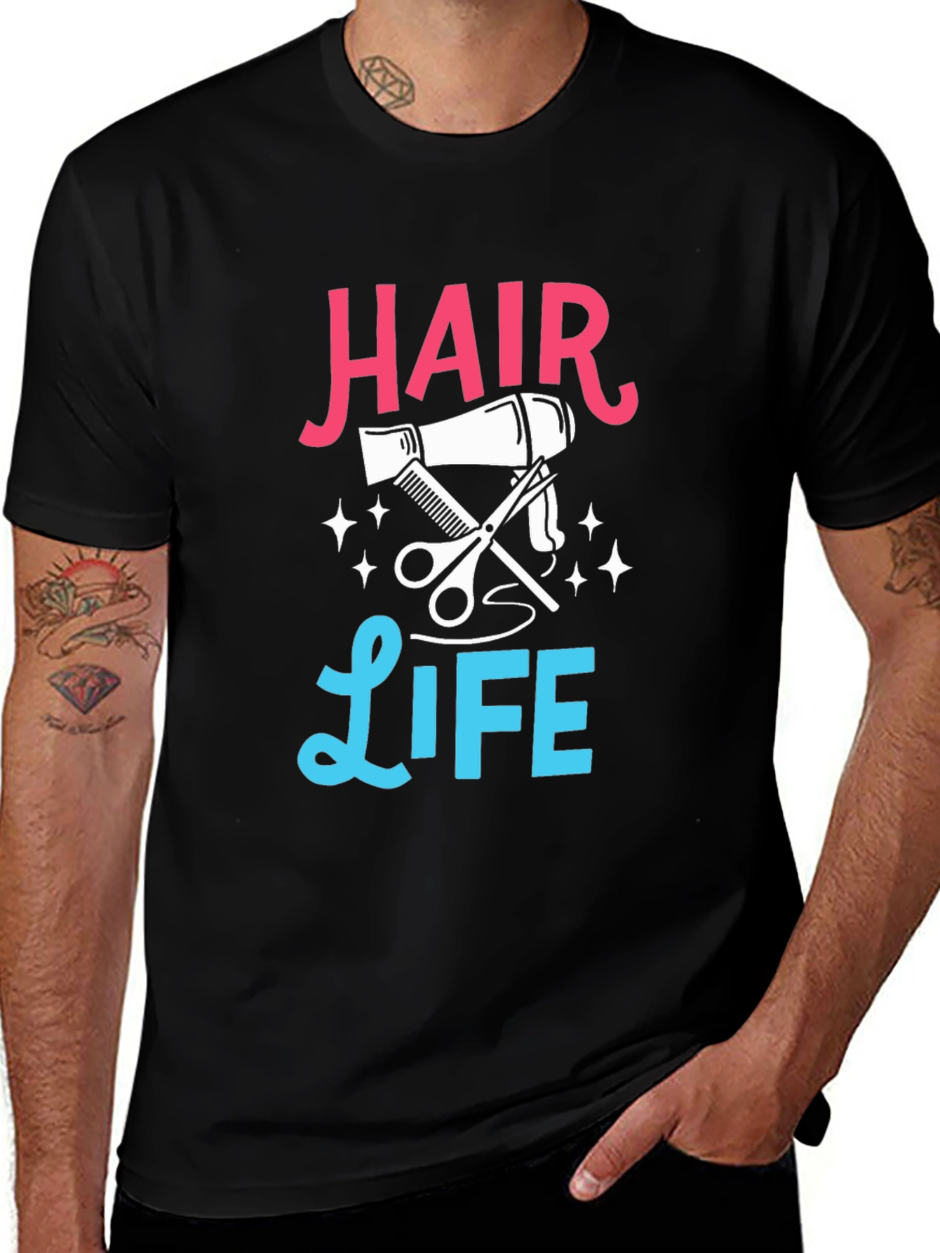 Variant 11 of Hair Life Graphic Tee - Barber Style