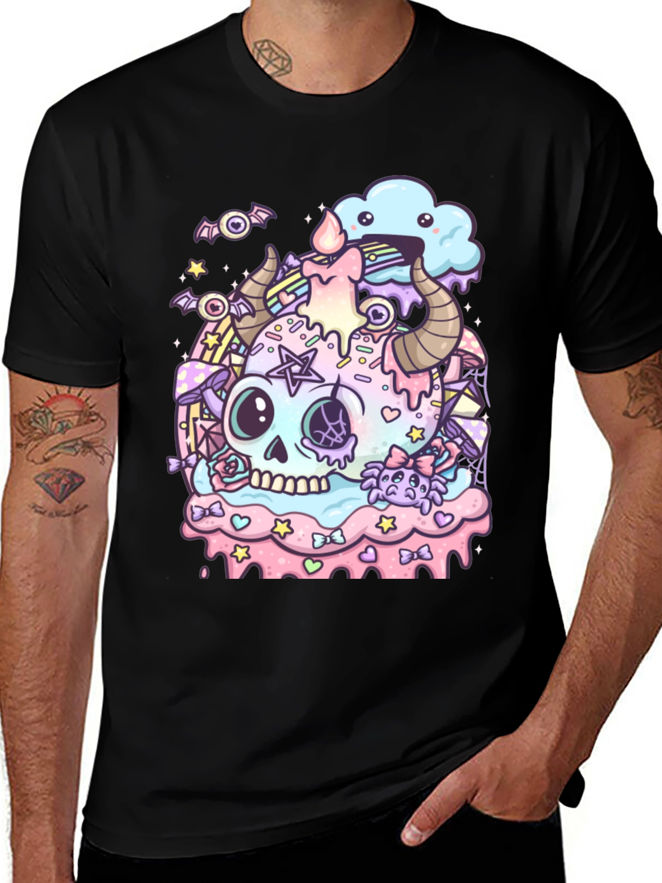Variant 27 of Pastel Goth Skull Graphic Tee